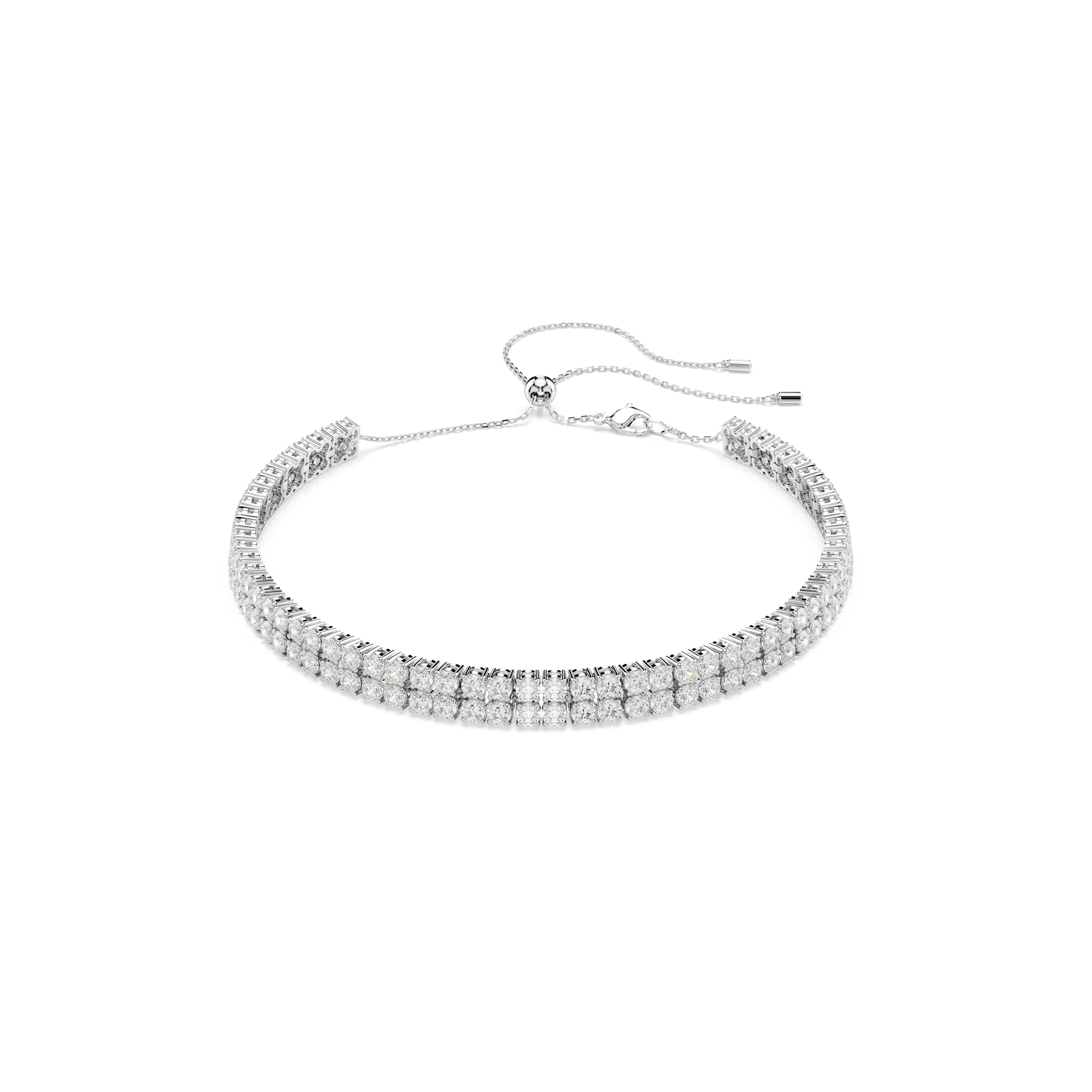 Matrix choker Round cut/White/Rhodium plated