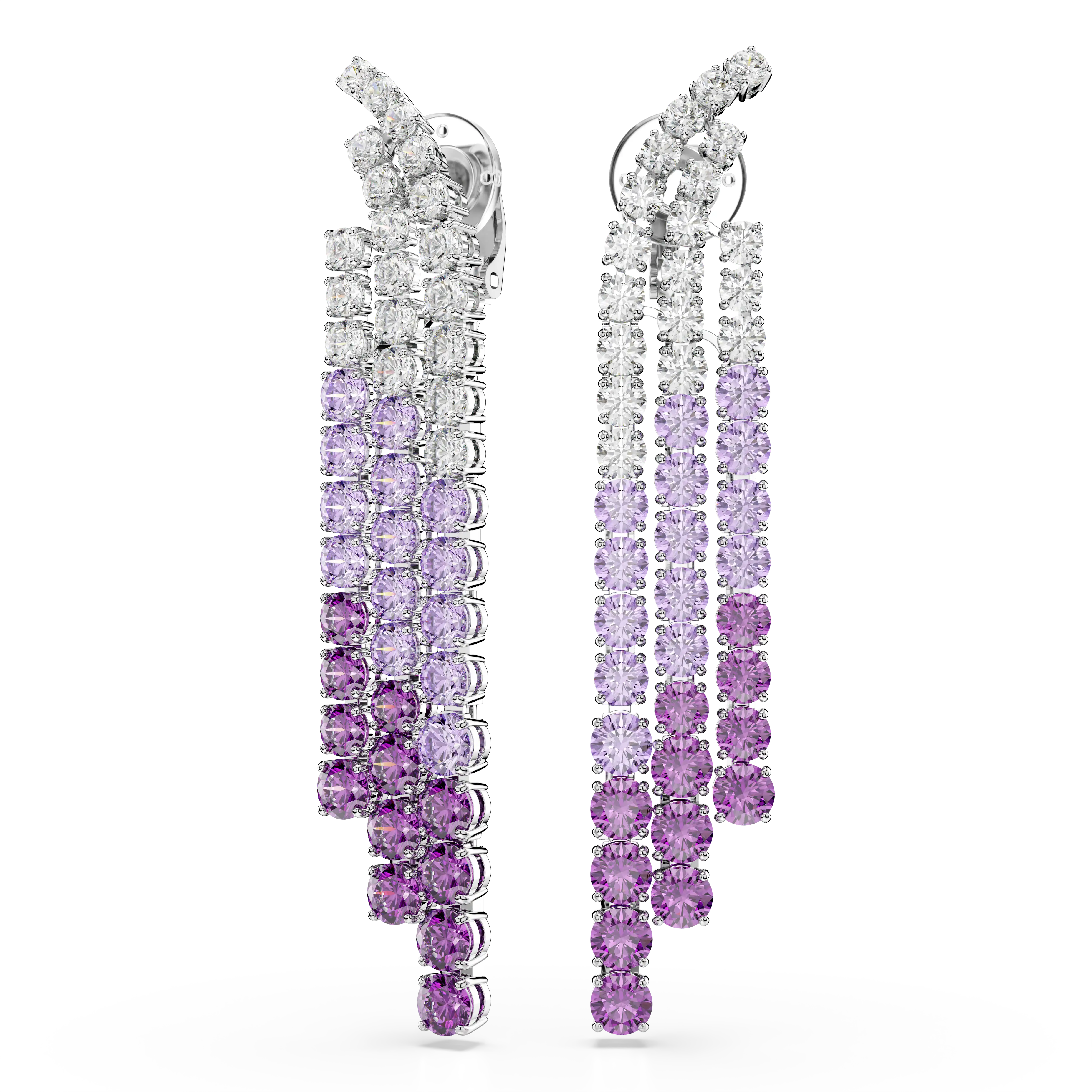 matrix-clip-earrings-color-gradient-round-cuts-purple-rhodium-plated-swarovski-5705831-2.webp