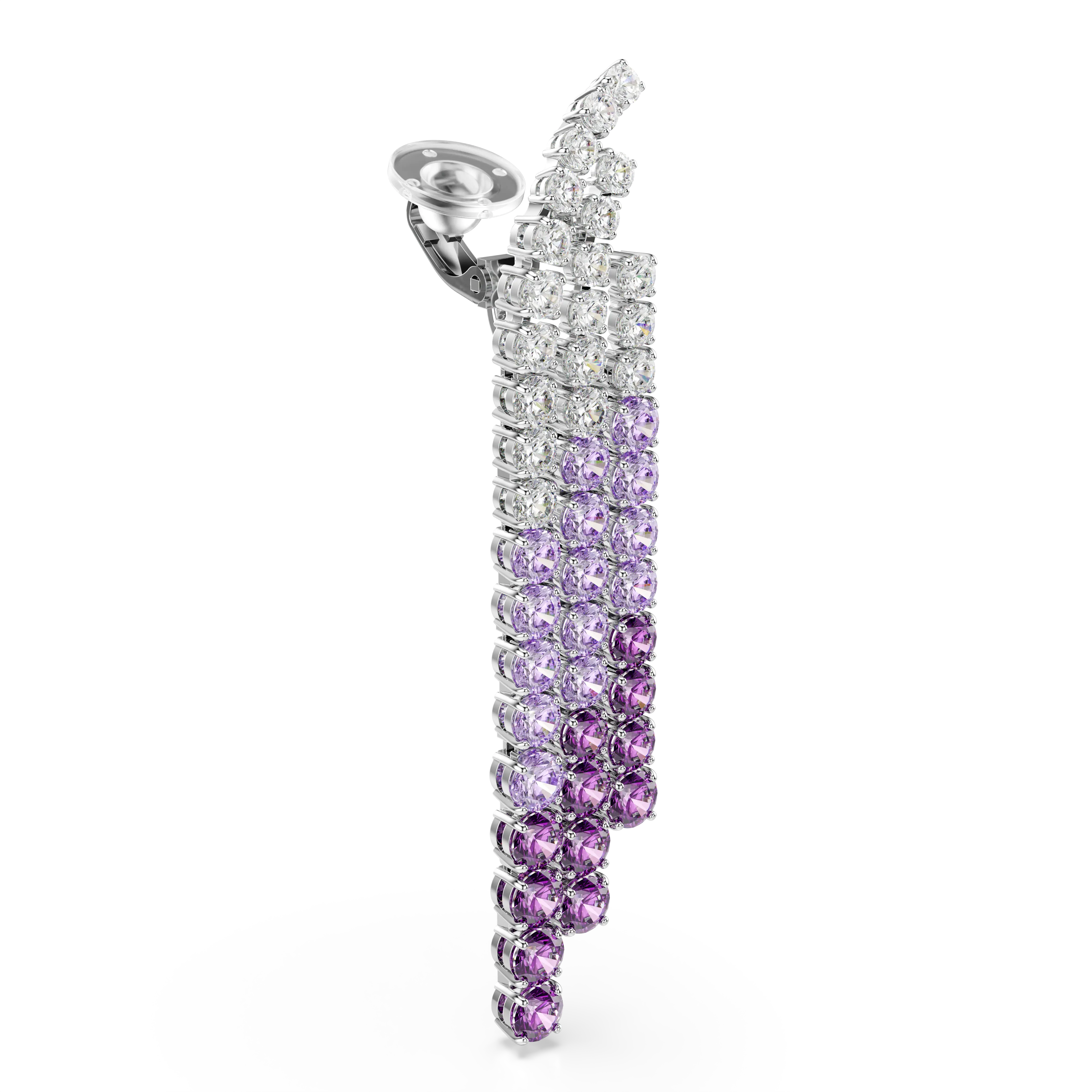 matrix-clip-earrings-color-gradient-round-cuts-purple-rhodium-plated-swarovski-5705831-3.webp