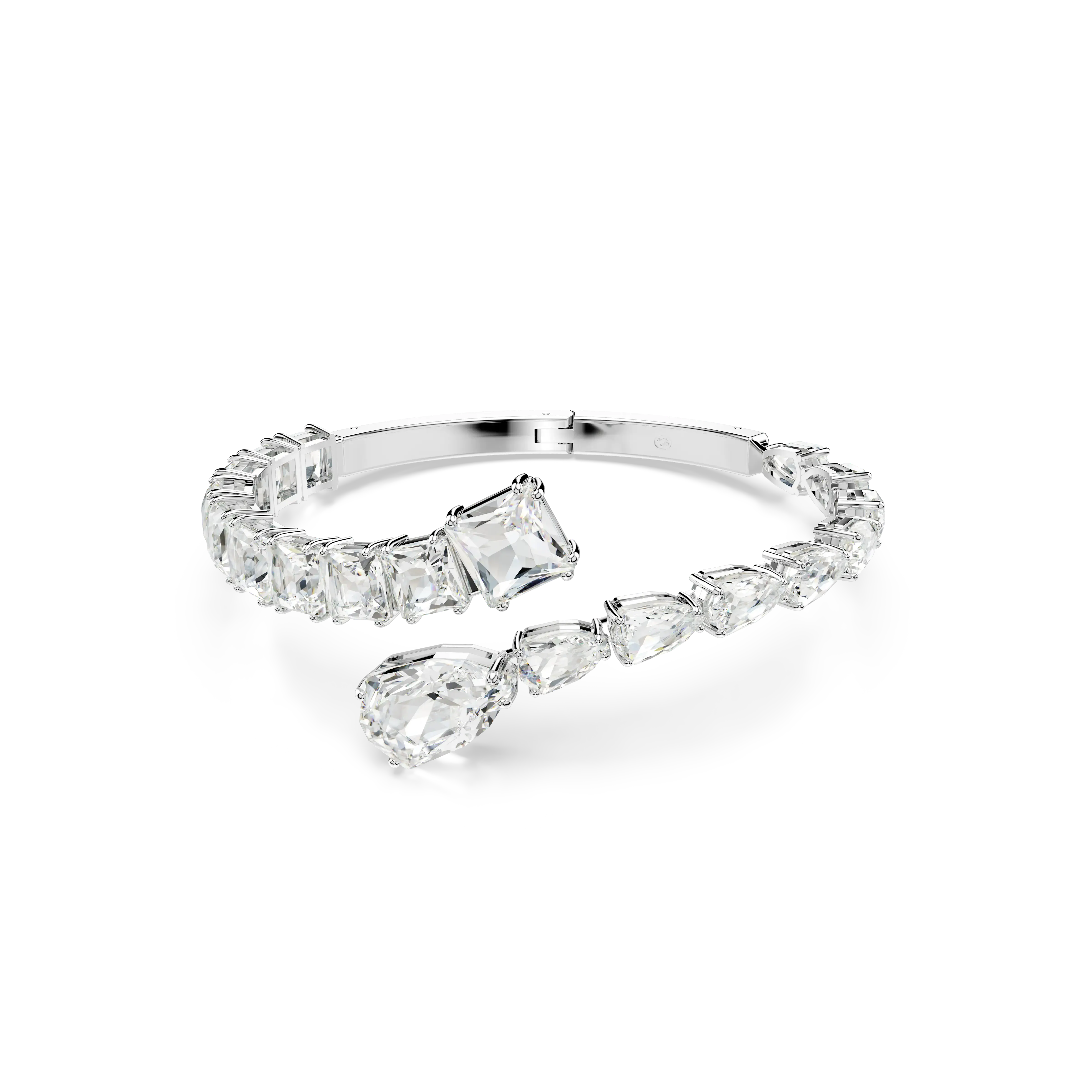 Matrix cuff Mixed cuts/White/Rhodium plated