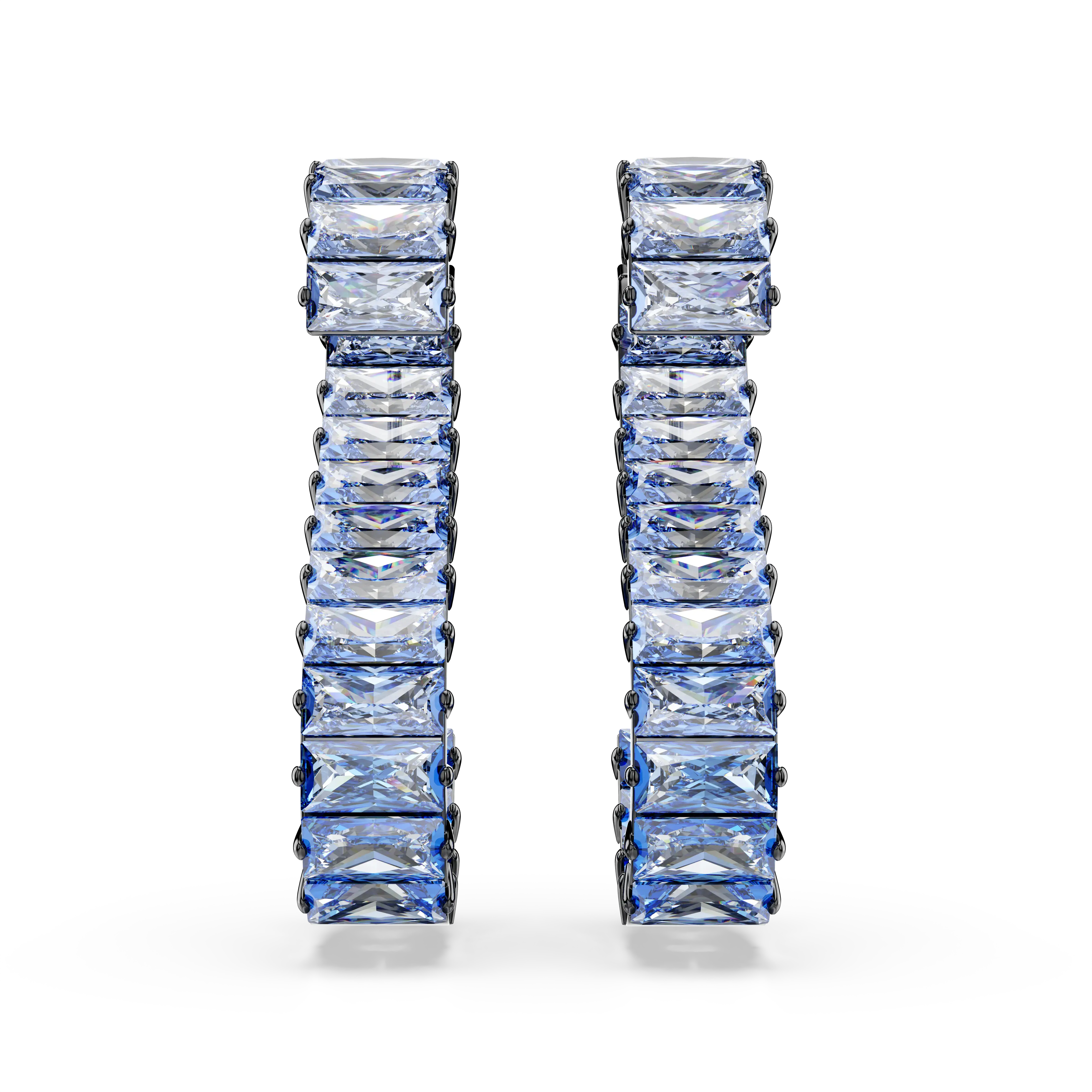 matrix-drop-earrings-baguette-cut-blue-ruthenium-plated-swarovski-5705780-2.webp