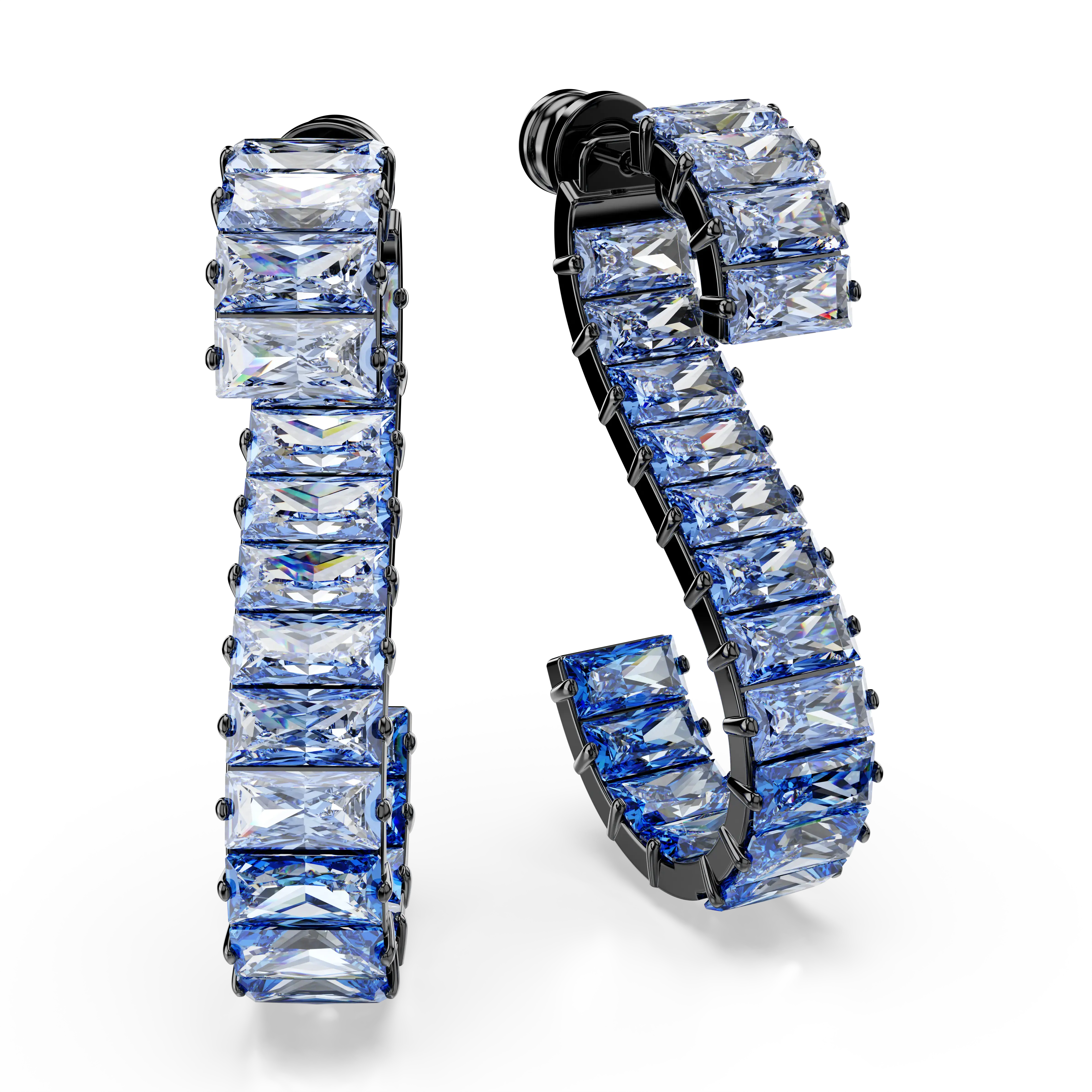 matrix-drop-earrings-baguette-cut-blue-ruthenium-plated-swarovski-5705780-3.webp