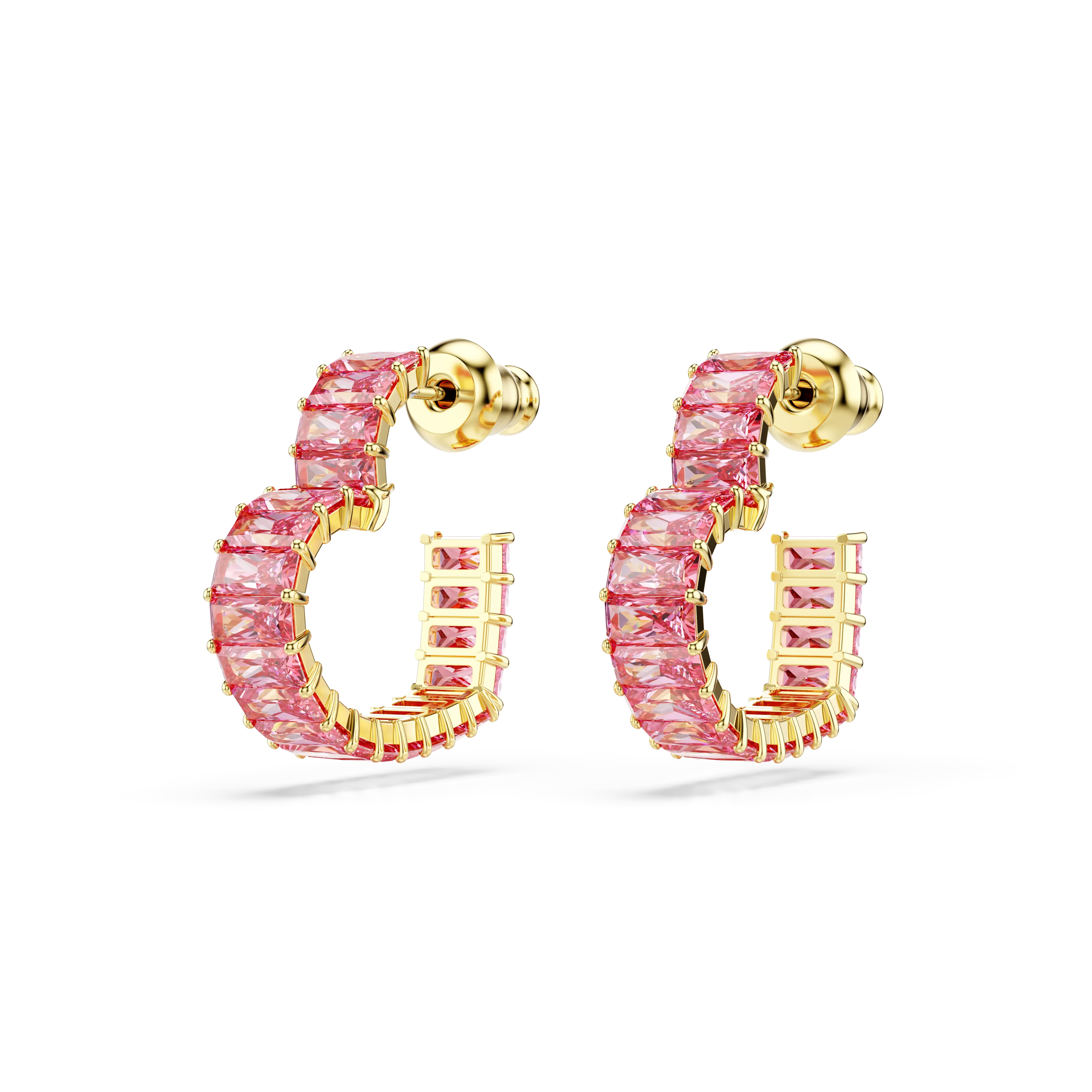 matrix-hoop-earrings-baguette-cut-heart-small-pink-gold-tone-plated-swarovski-5706340-3.webp