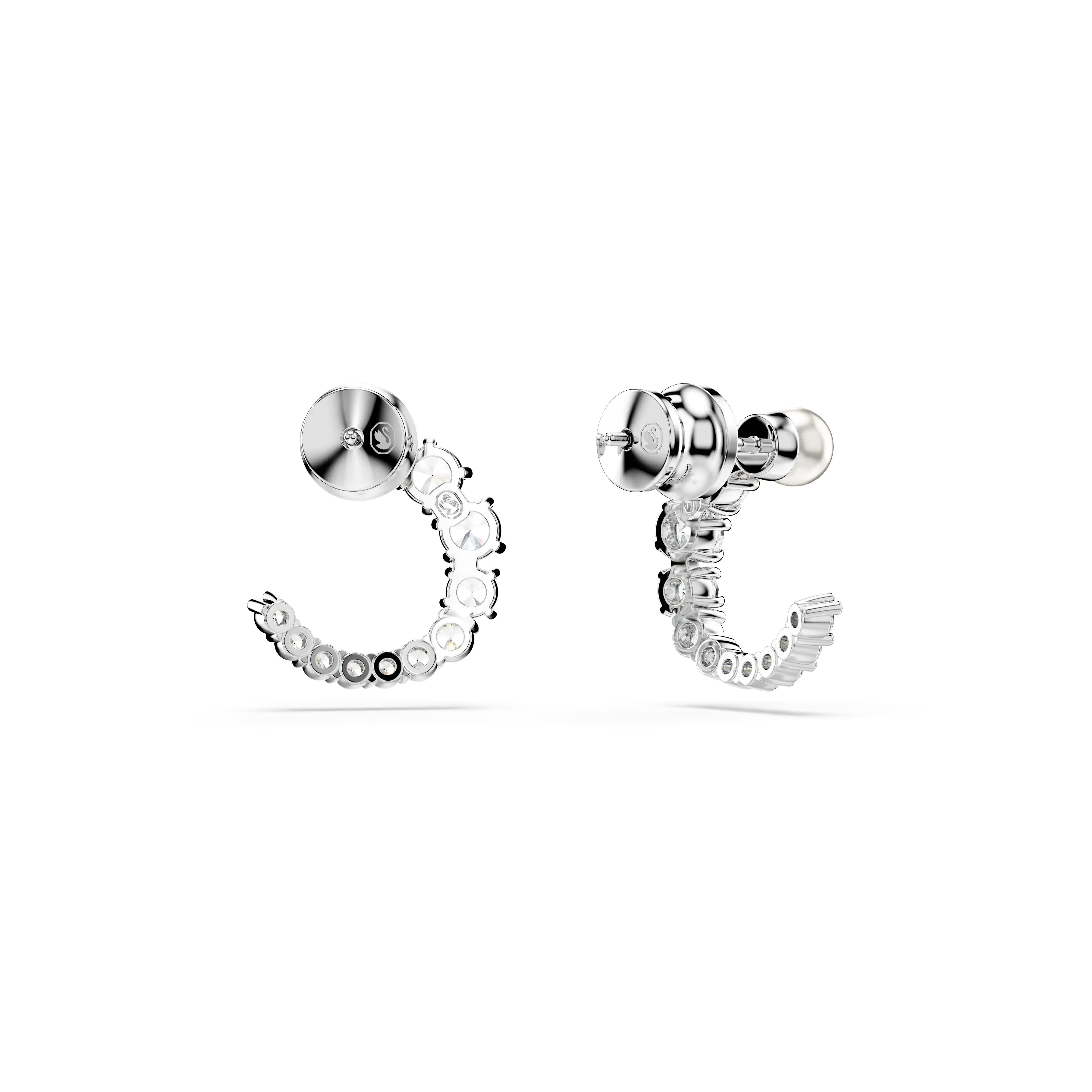 matrix-hoop-earrings-crystal-pearl-round-cut-white-rhodium-plated-swarovski-5692260-4.webp