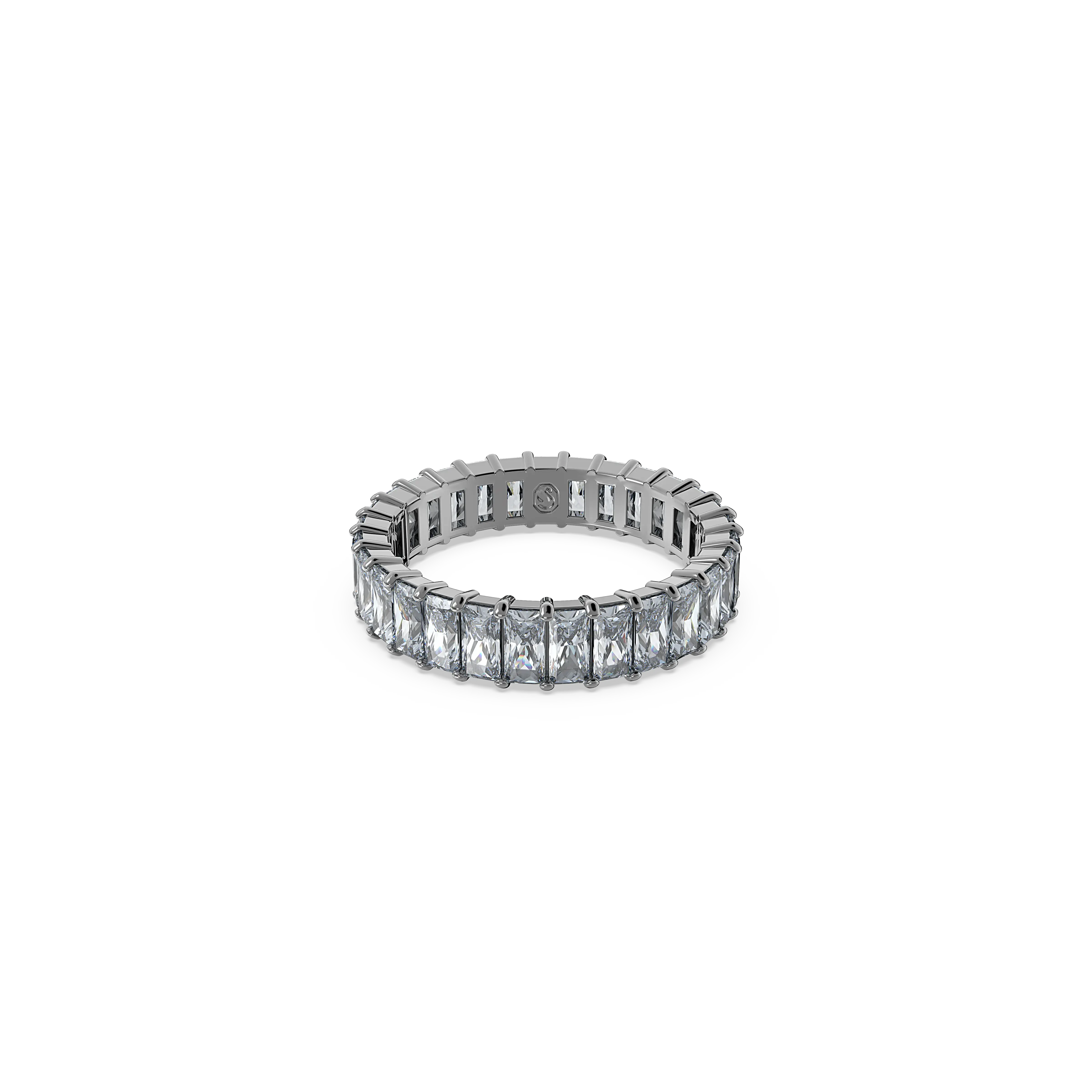 Matrix ring Baguette cut/Gray/Ruthenium plated