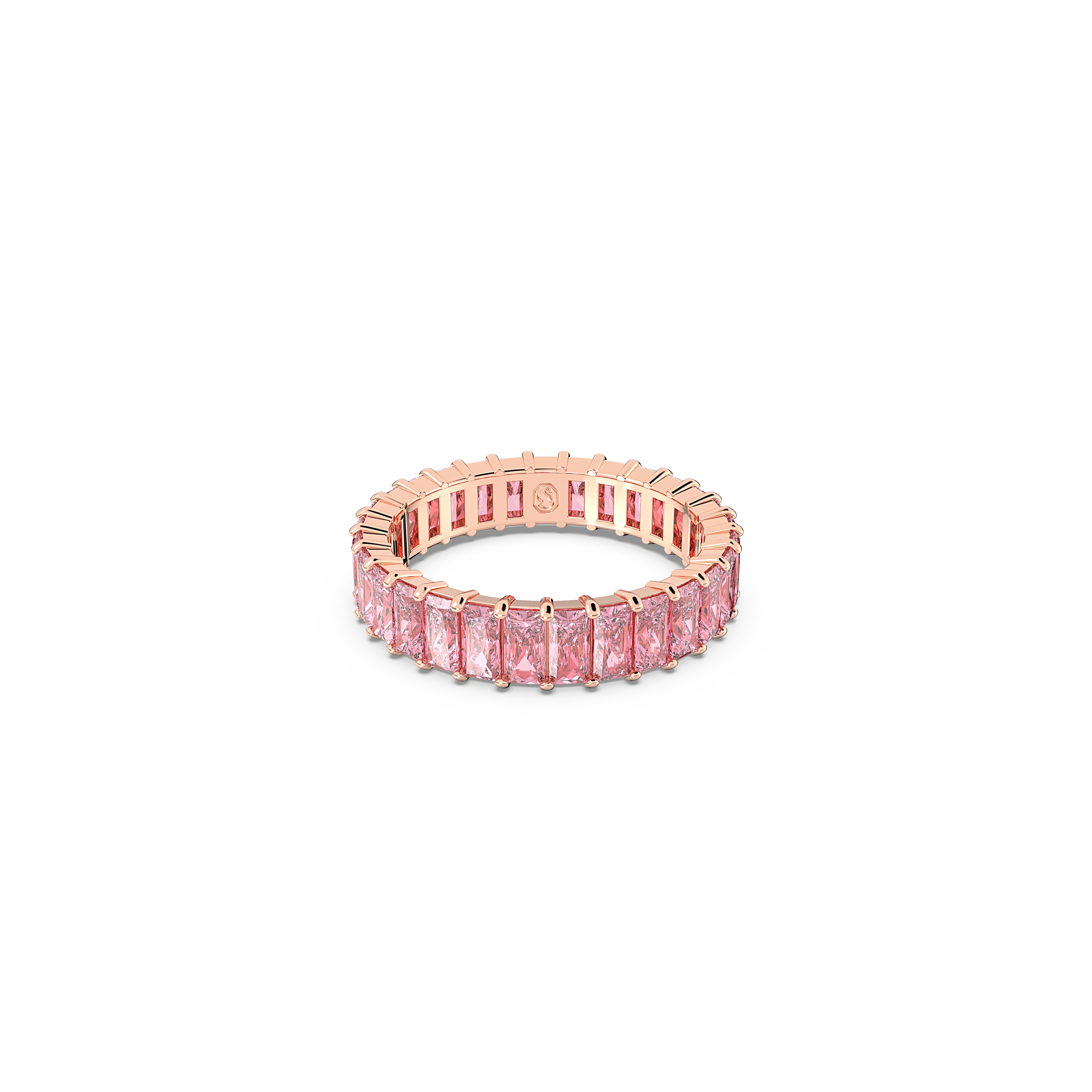 Matrix ring Baguette cut/Pink/Rose gold-tone plated