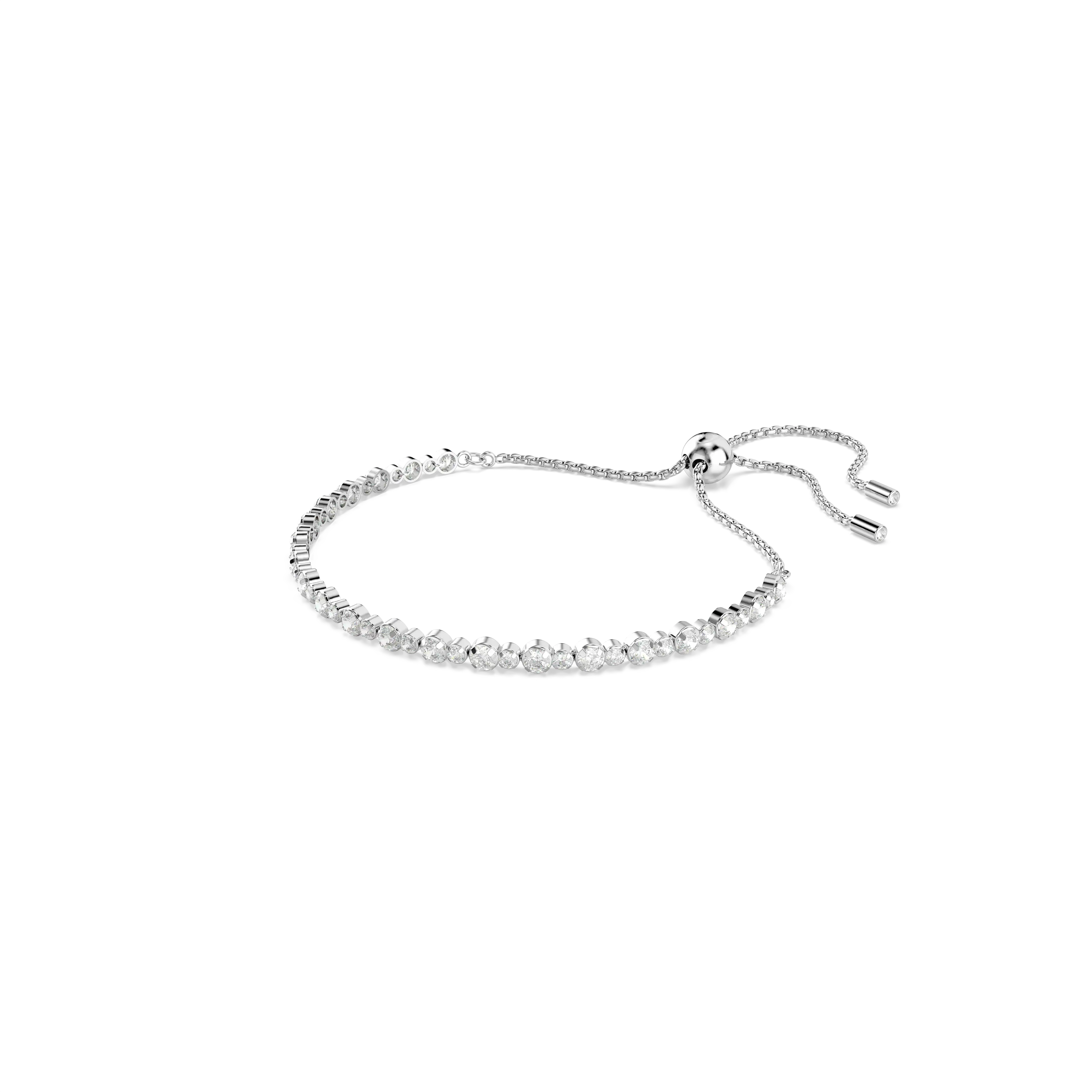 Matrix Tennis bracelet Mixed round cuts/White/Rhodium plated