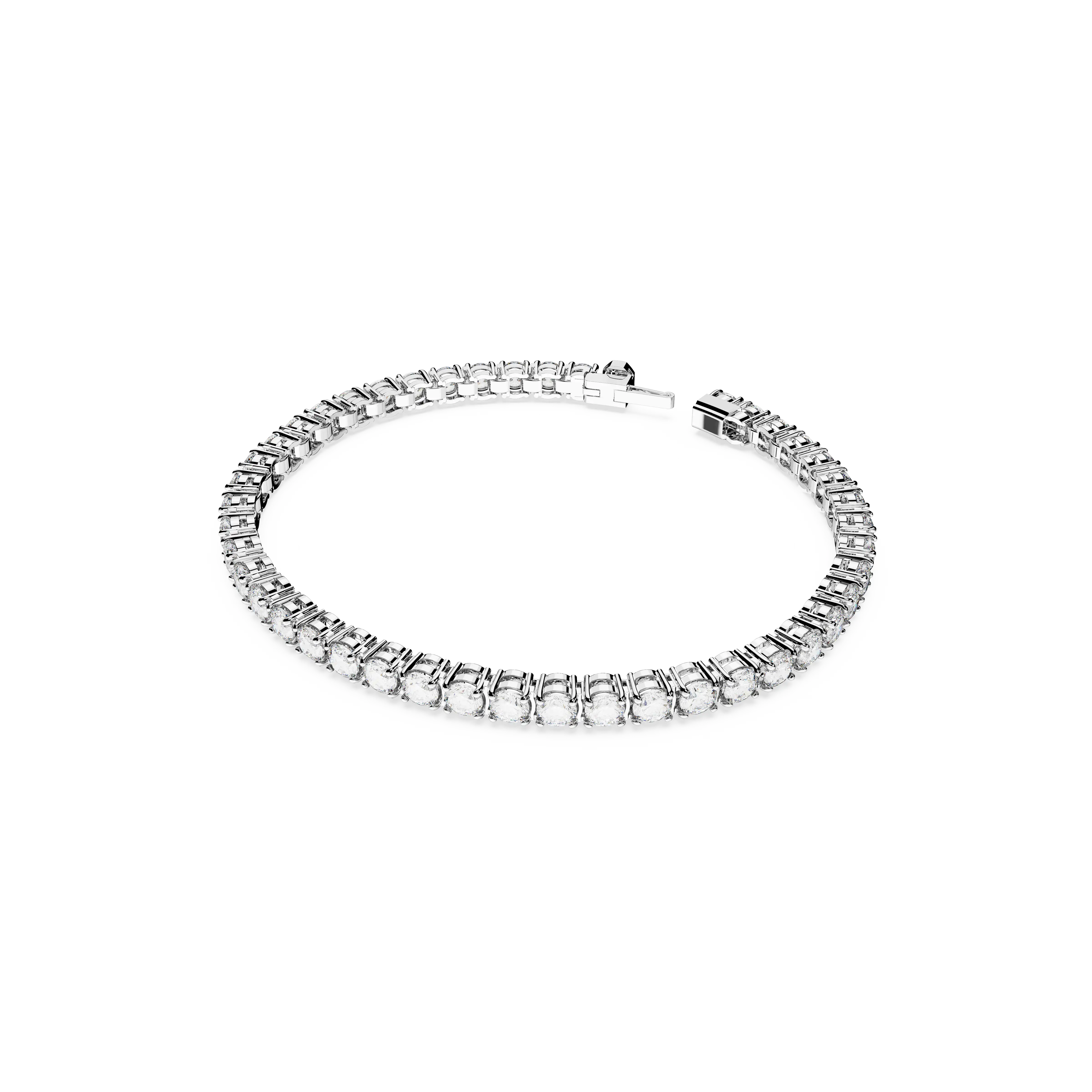 matrix-tennis-bracelet-round-cut-white-rhodium-plated-swarovski-5648936-2.webp