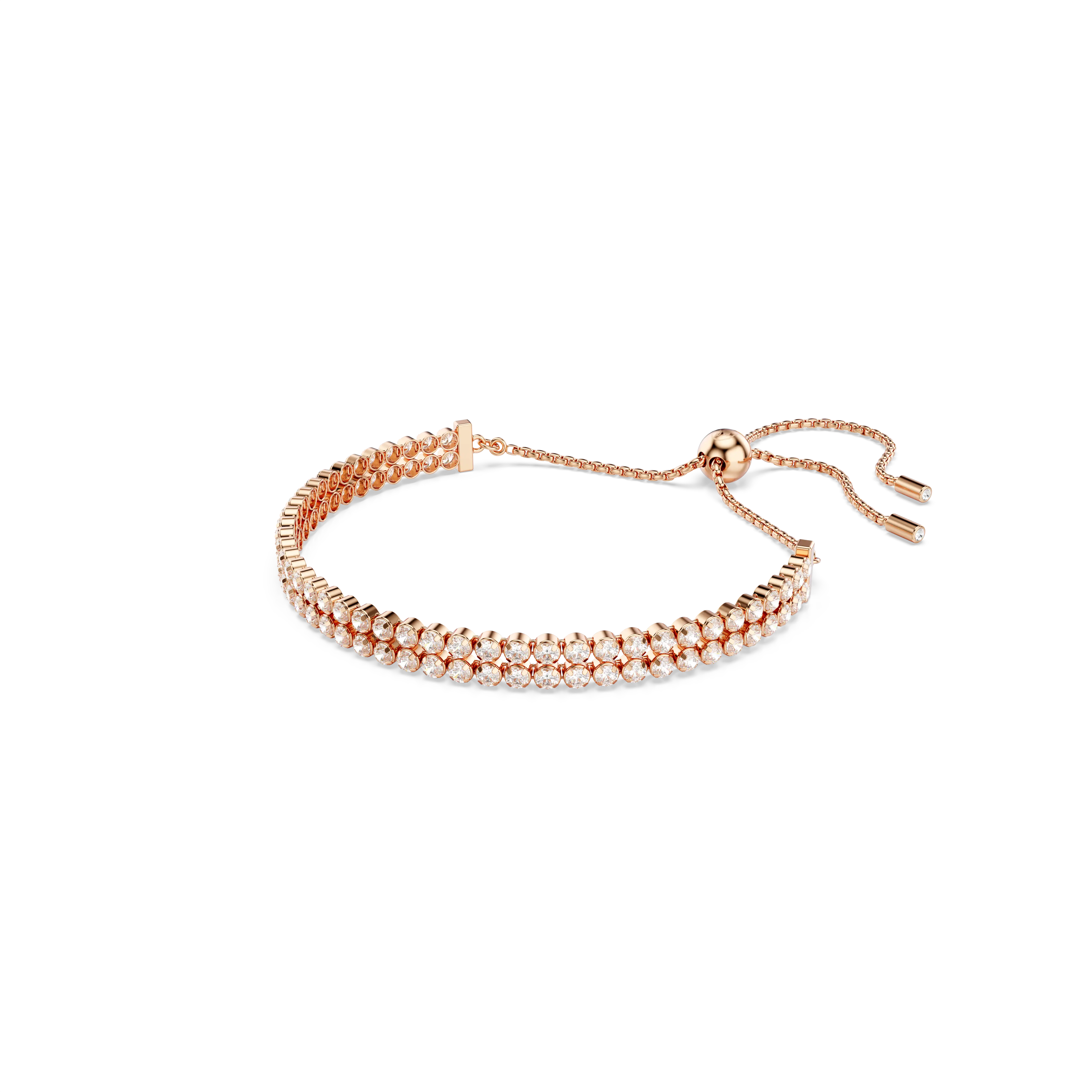 matrix-tennis-bracelet-round-cut-white-rose-gold-tone-plated-swarovski-5677823-2.webp