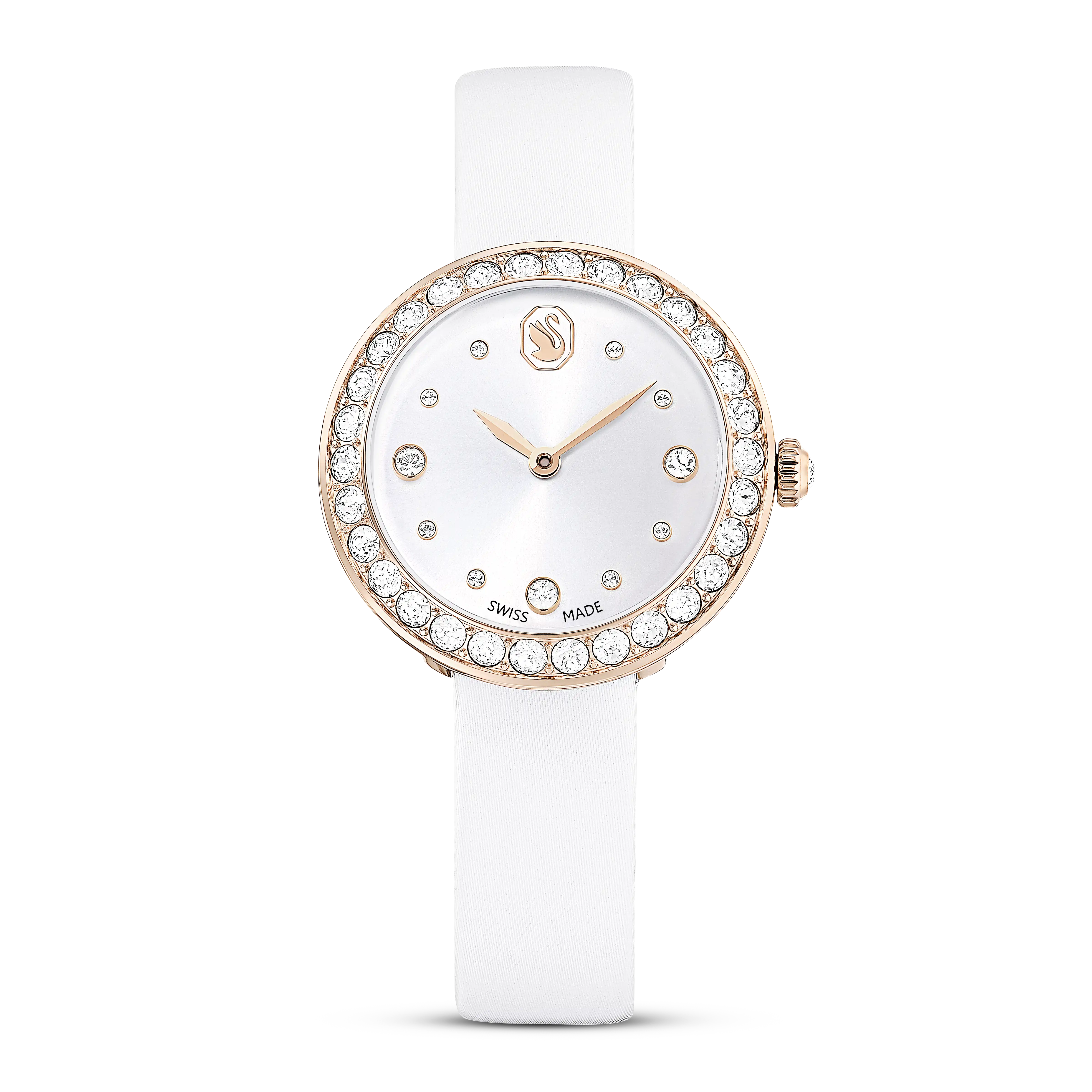 Matrix Tennis watch Swiss Made/Leather strap/White/Champagne gold-tone finish