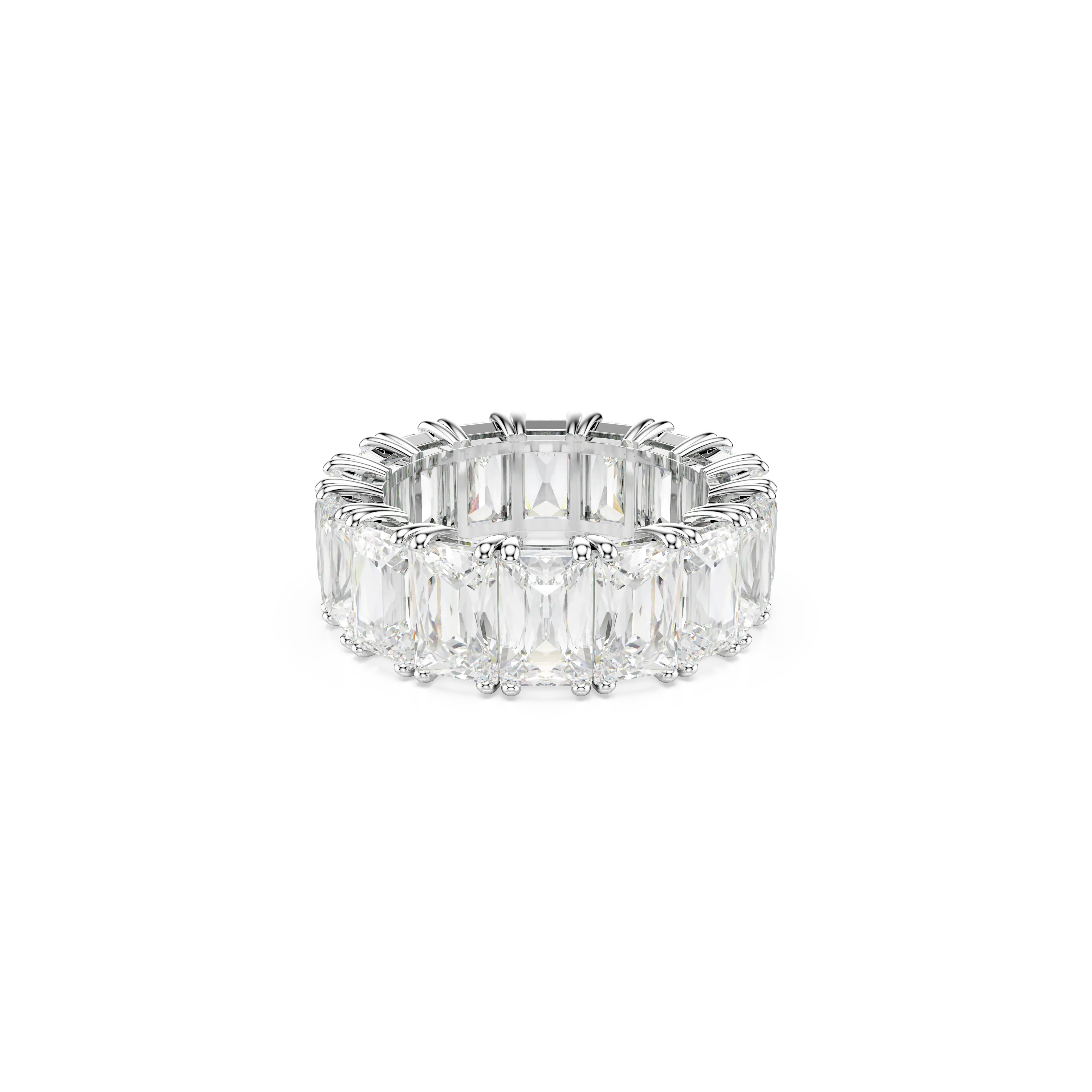 Matrix Vittore ring Baguette cut/White/Rhodium plated