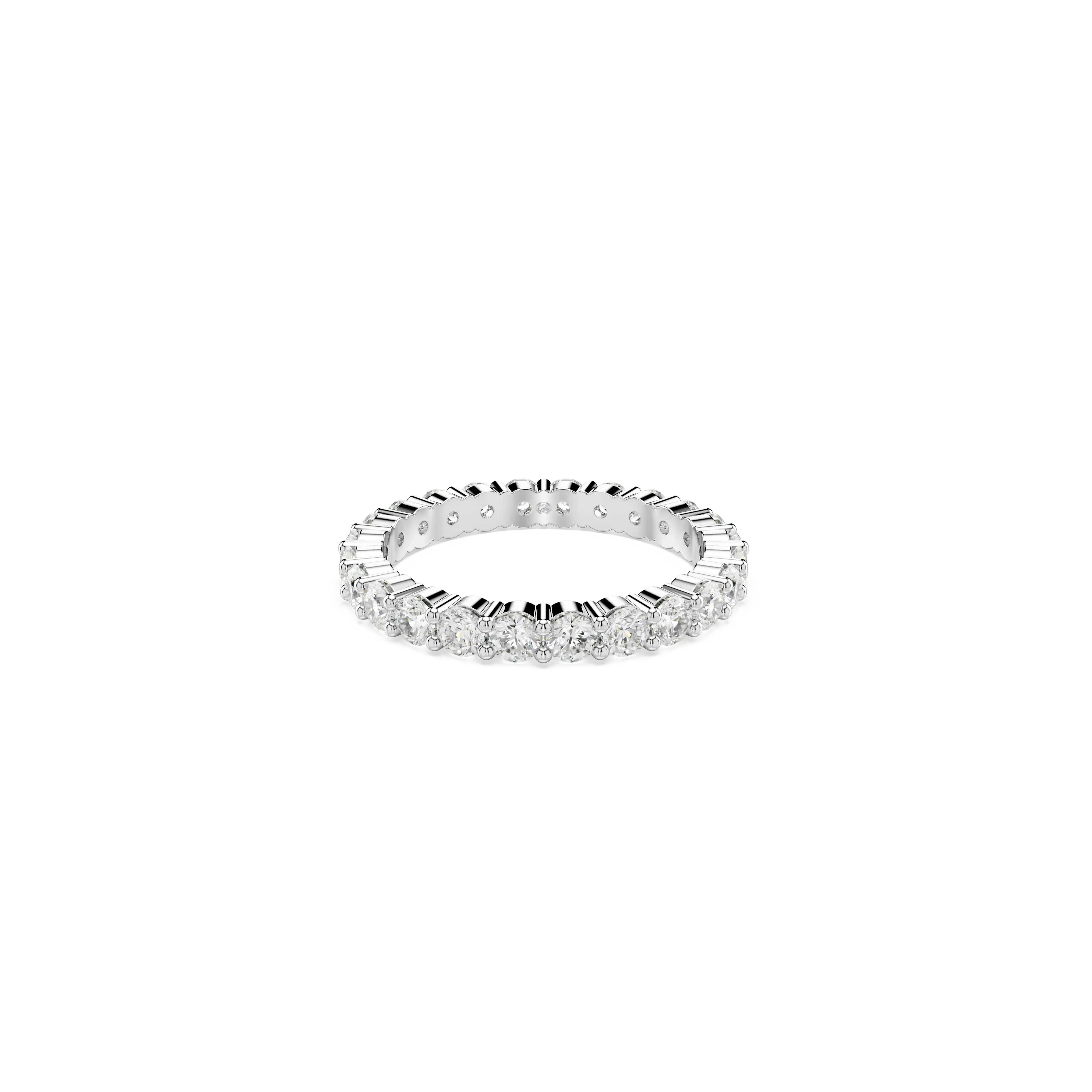 Matrix Vittore ring Round cut/White/Silver-tone finish