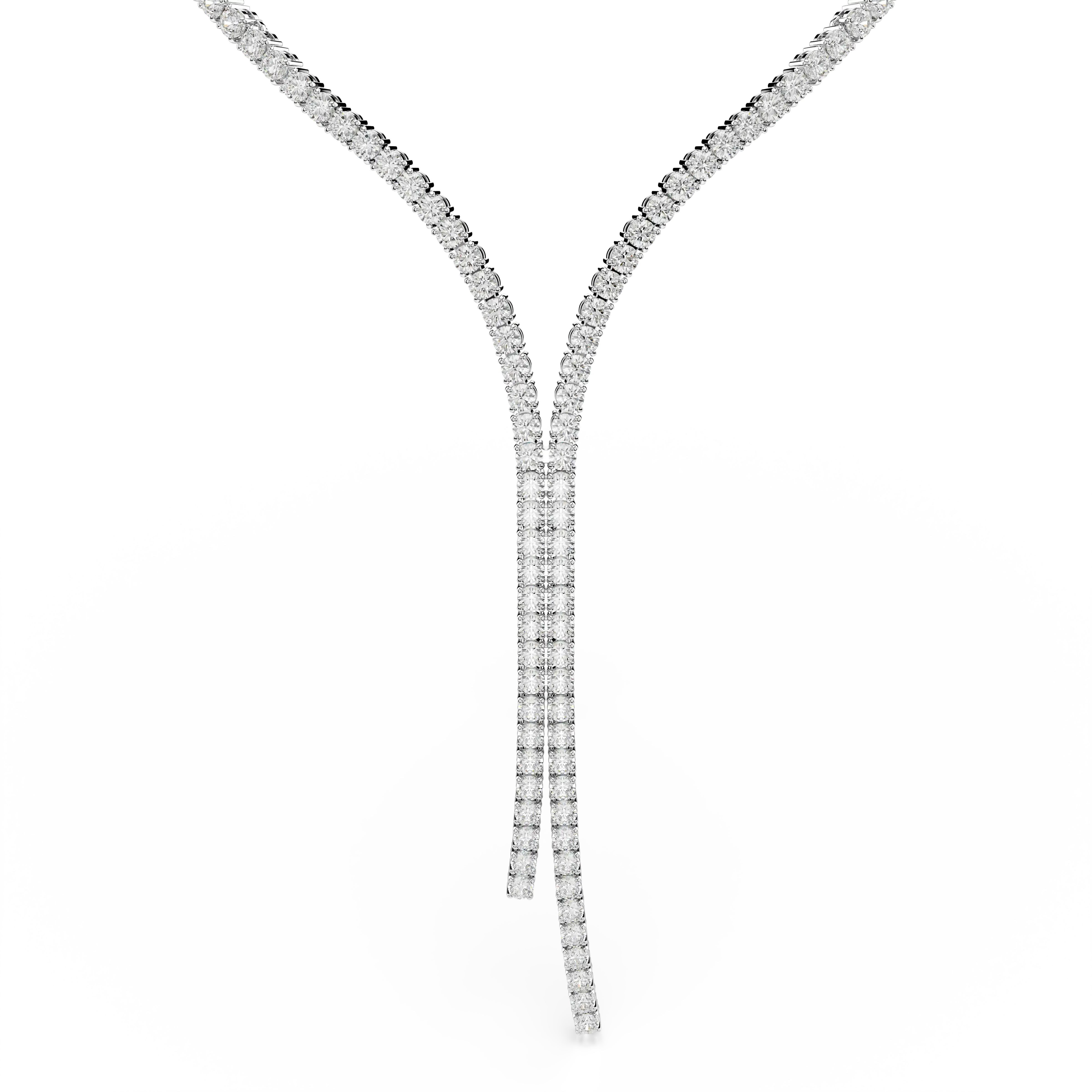 Matrix Y necklace Round cut/White/Rhodium plated