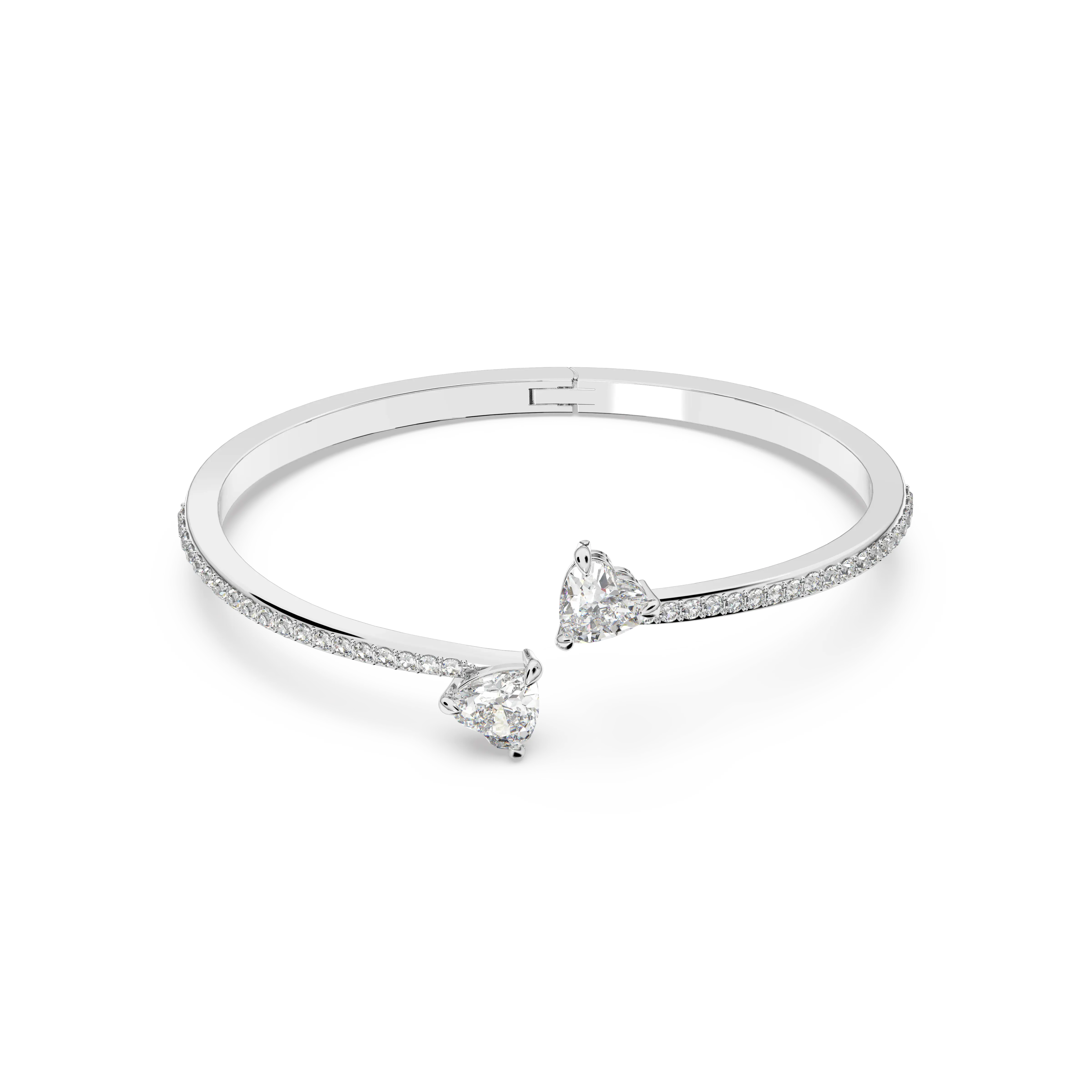 Mesmera Attract bangle Heart/White/Rhodium plated