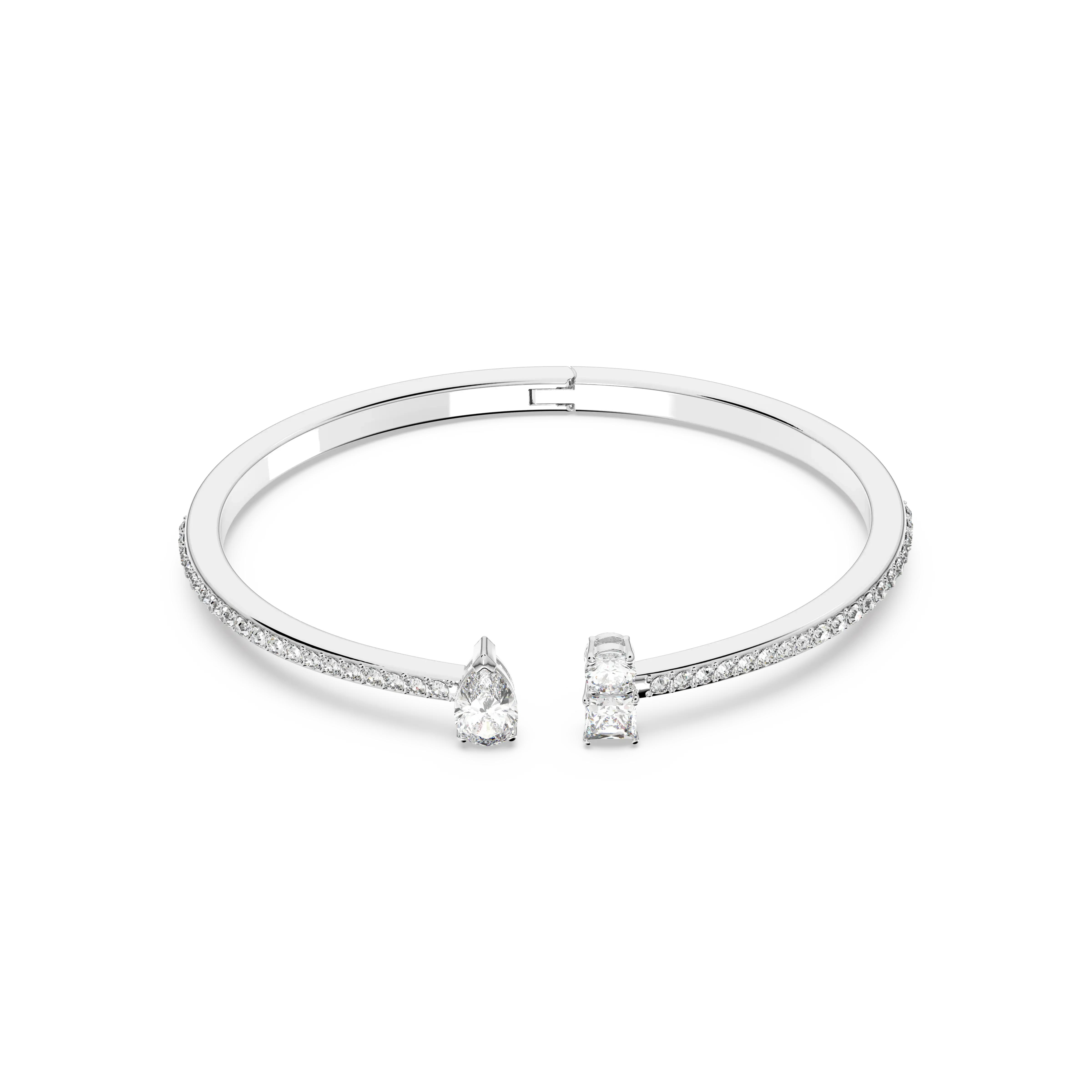 Mesmera Attract cuff Mixed cuts/White/Rhodium plated