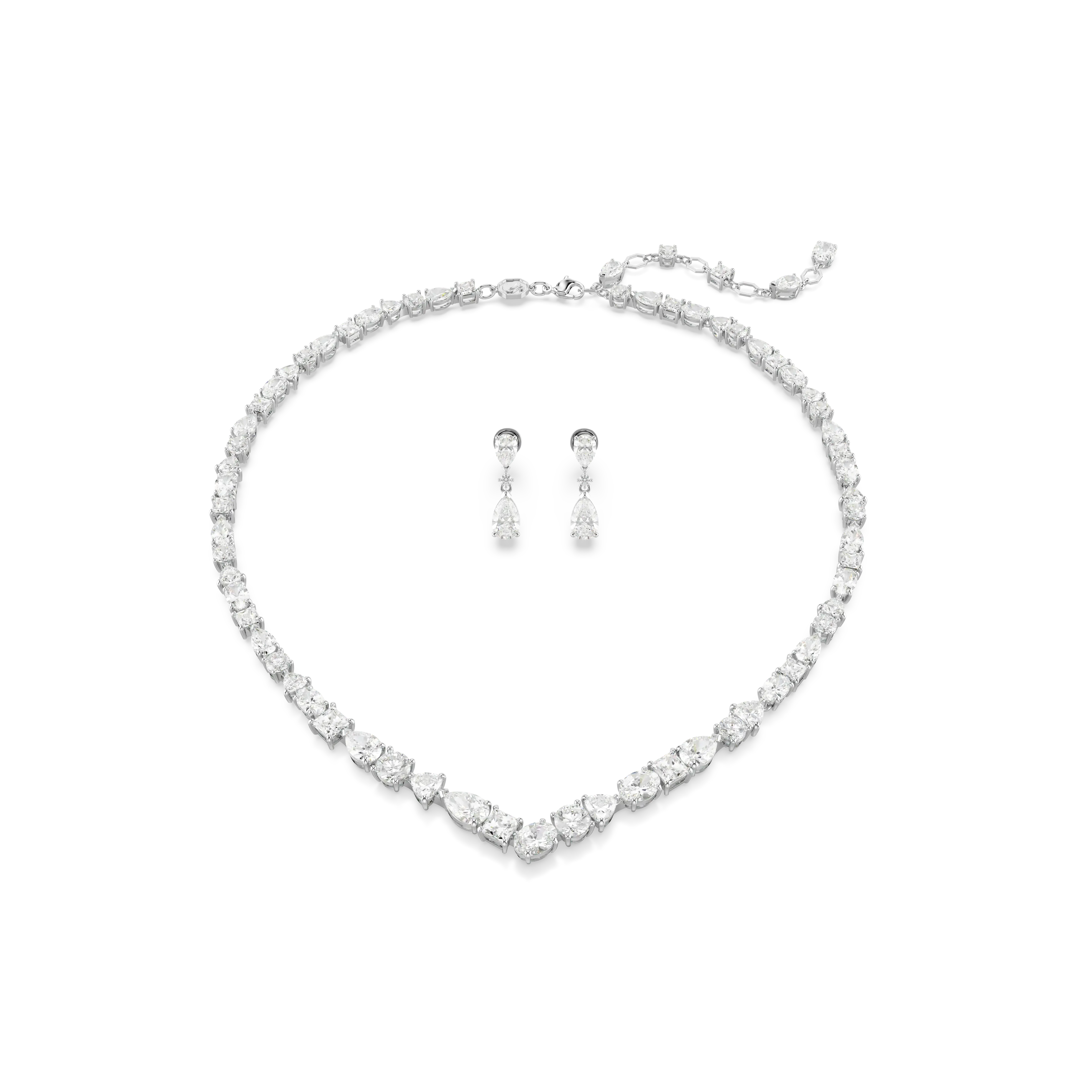 Mesmera set Mixed cuts/White/Rhodium plated