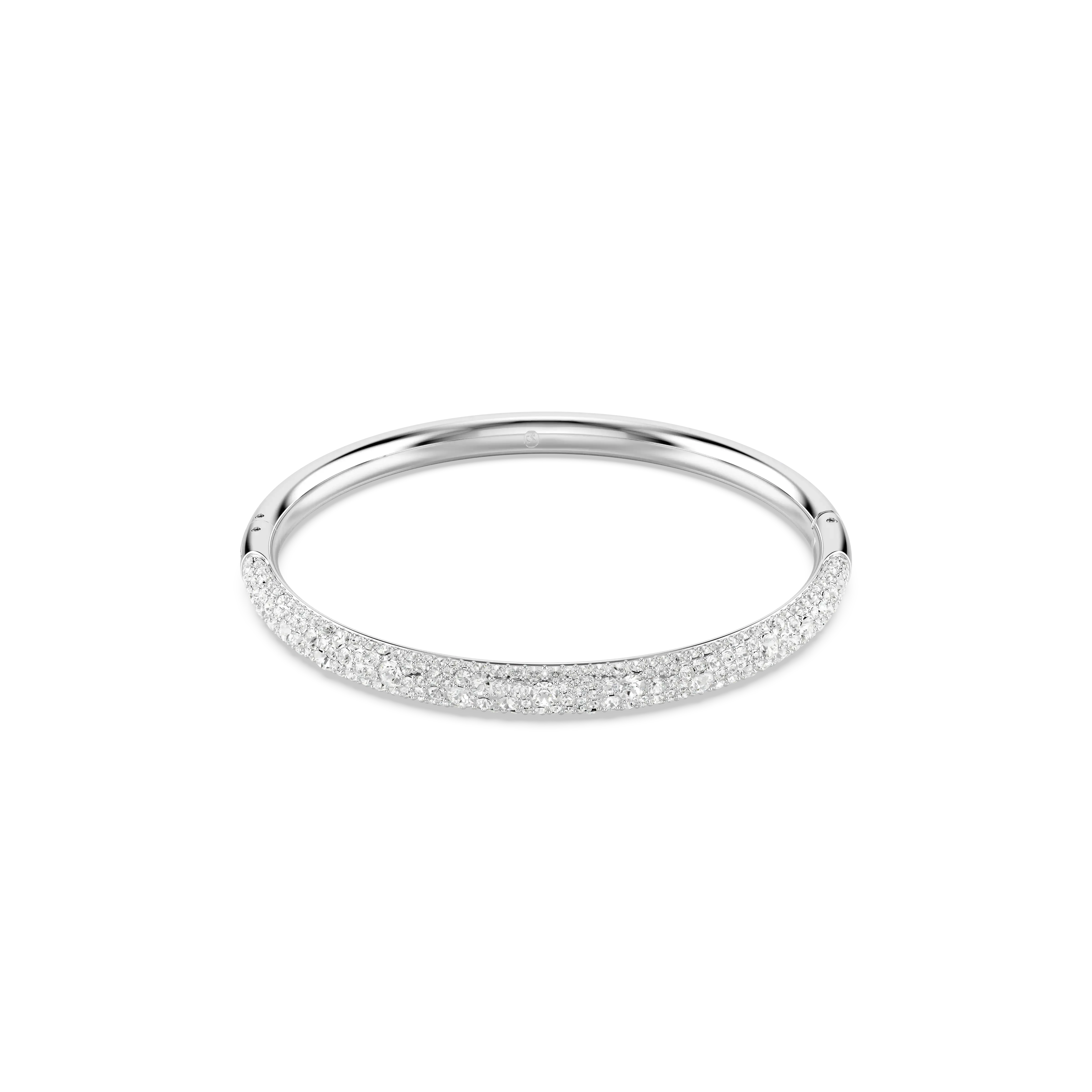 Meteora bangle Snow pavé/White/Rhodium plated