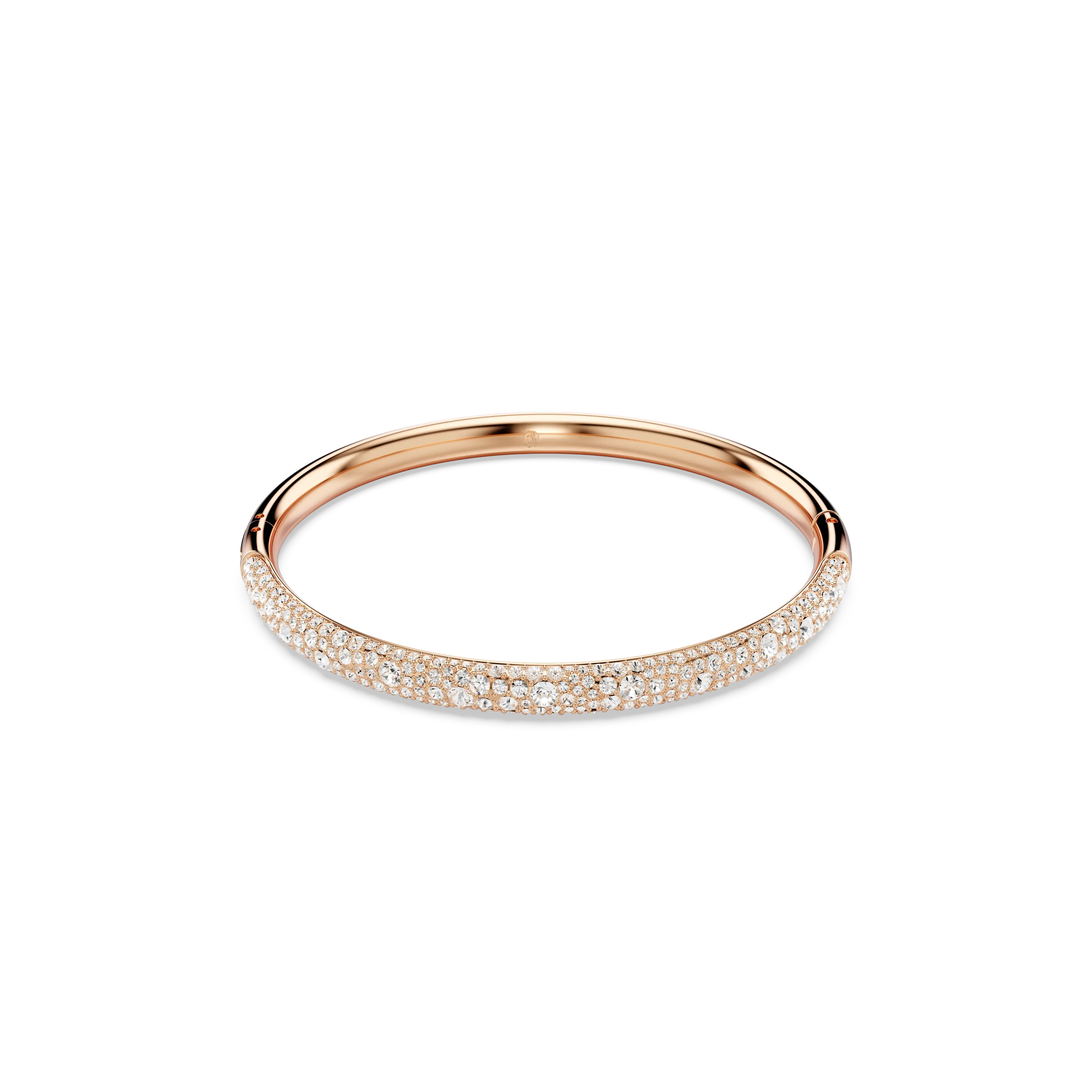 Meteora bangle Snow pavé/White/Rose gold-tone plated