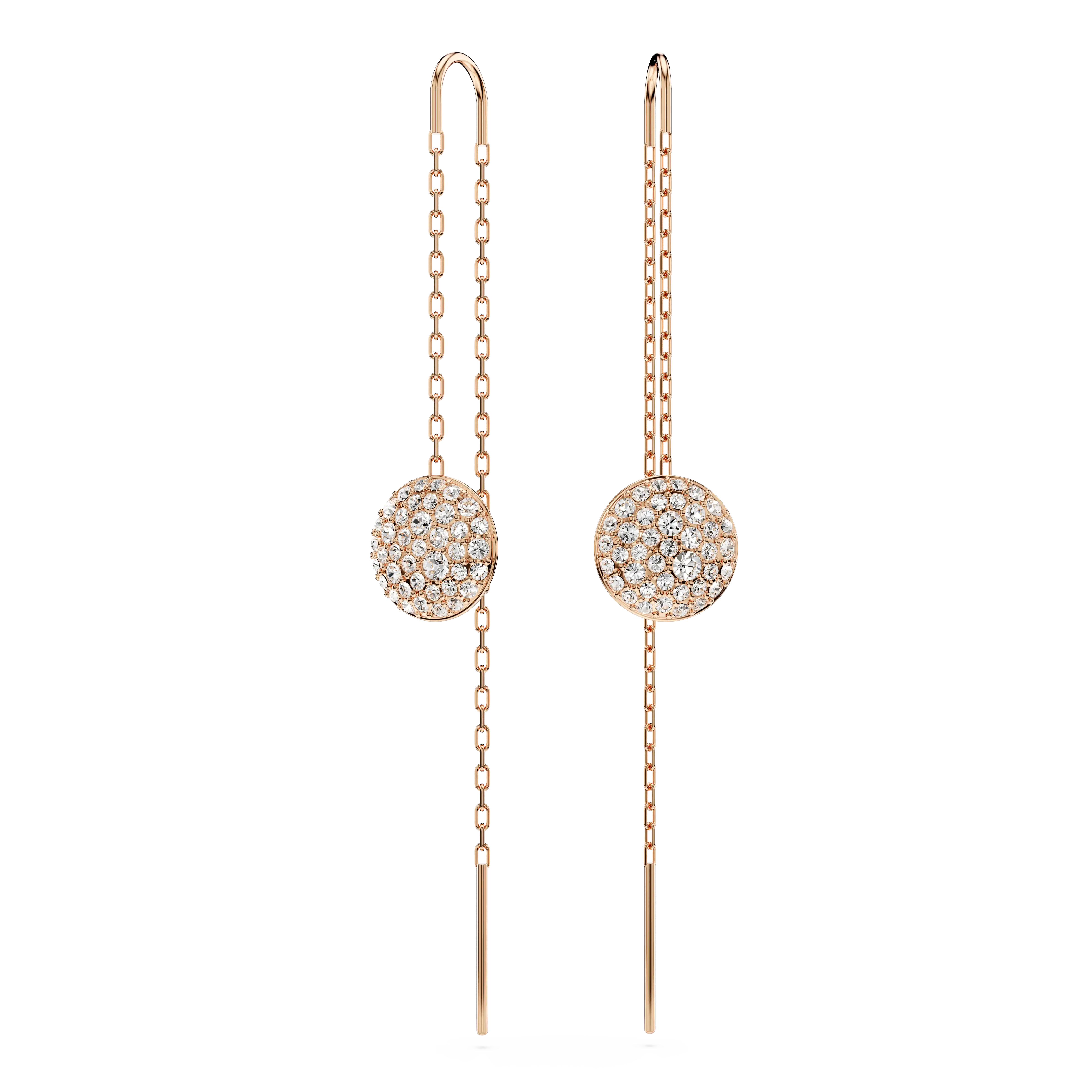 Meteora drop earrings White/Rose gold-tone plated