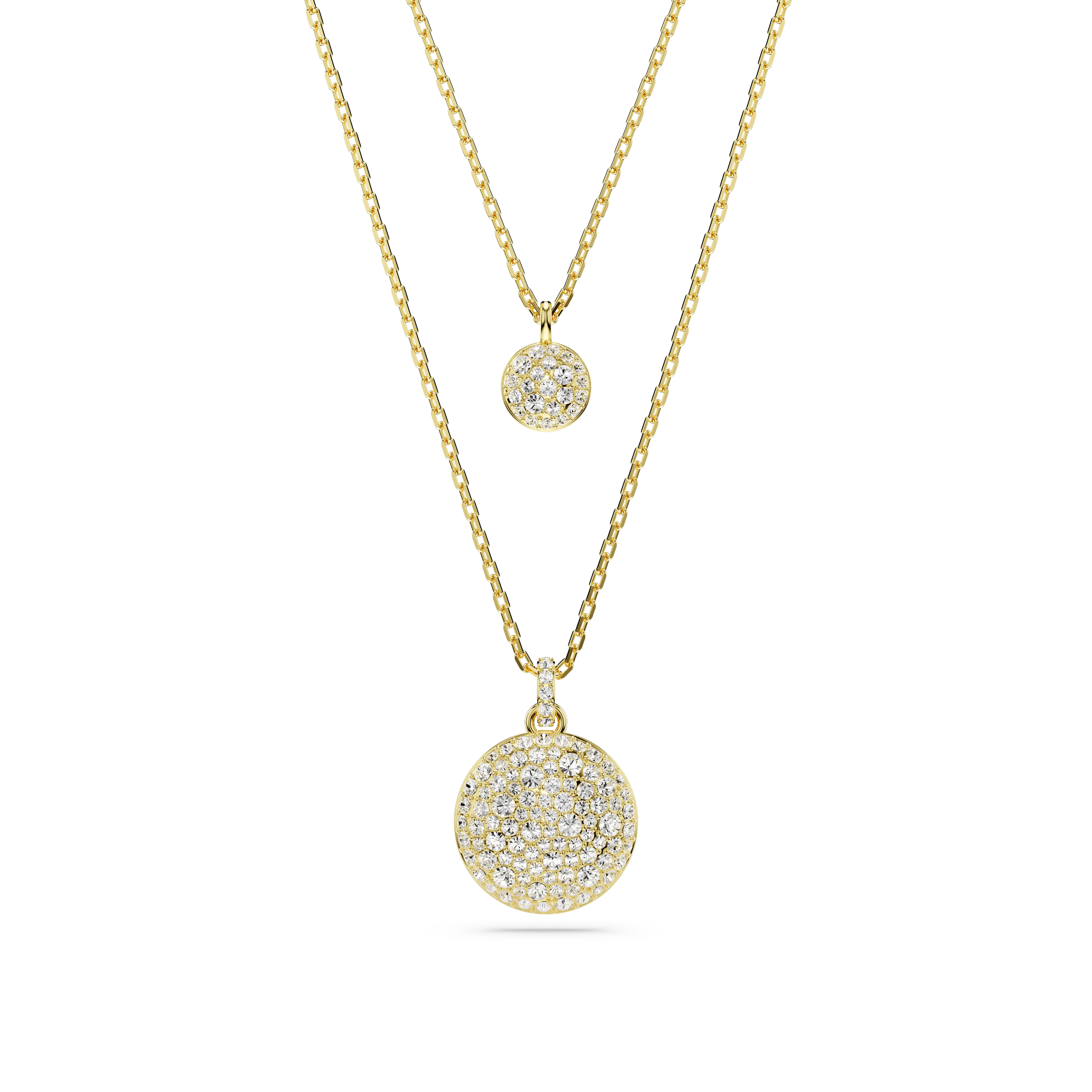Meteora layered pendant White/Gold-tone plated