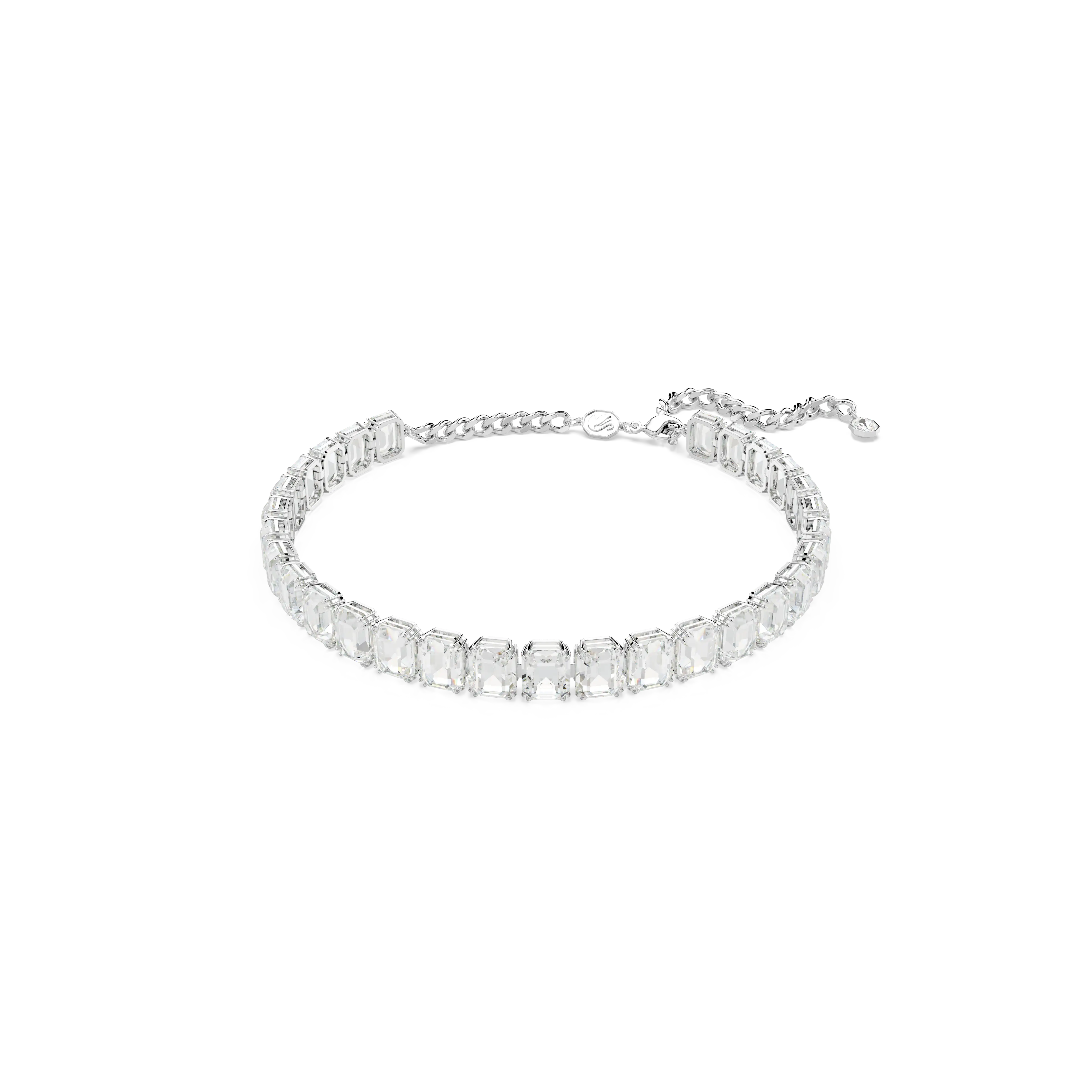 Millenia choker Octagon cut/White/Rhodium plated