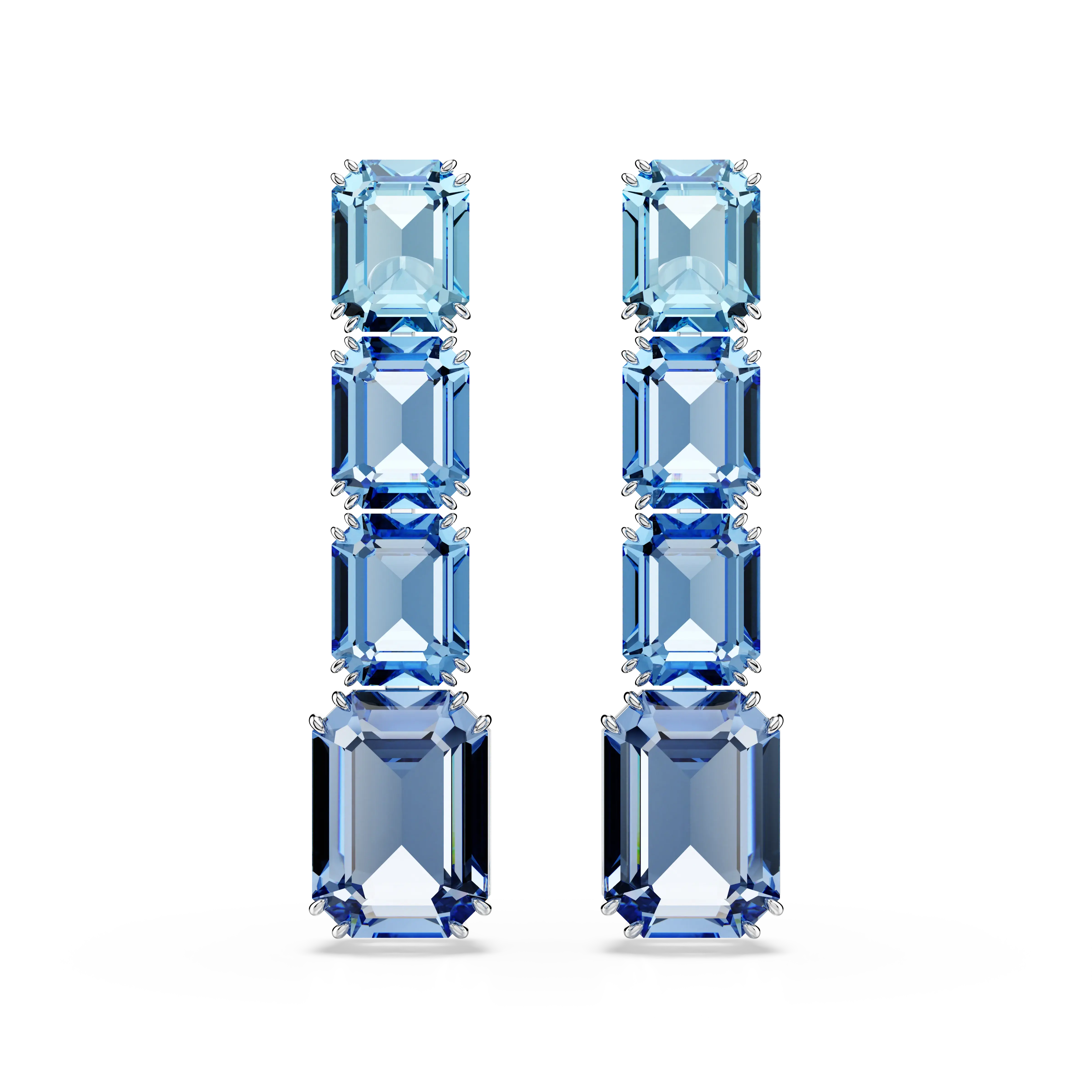 Millenia drop earrings Octagon cut/Color gradient/Blue/Rhodium plated