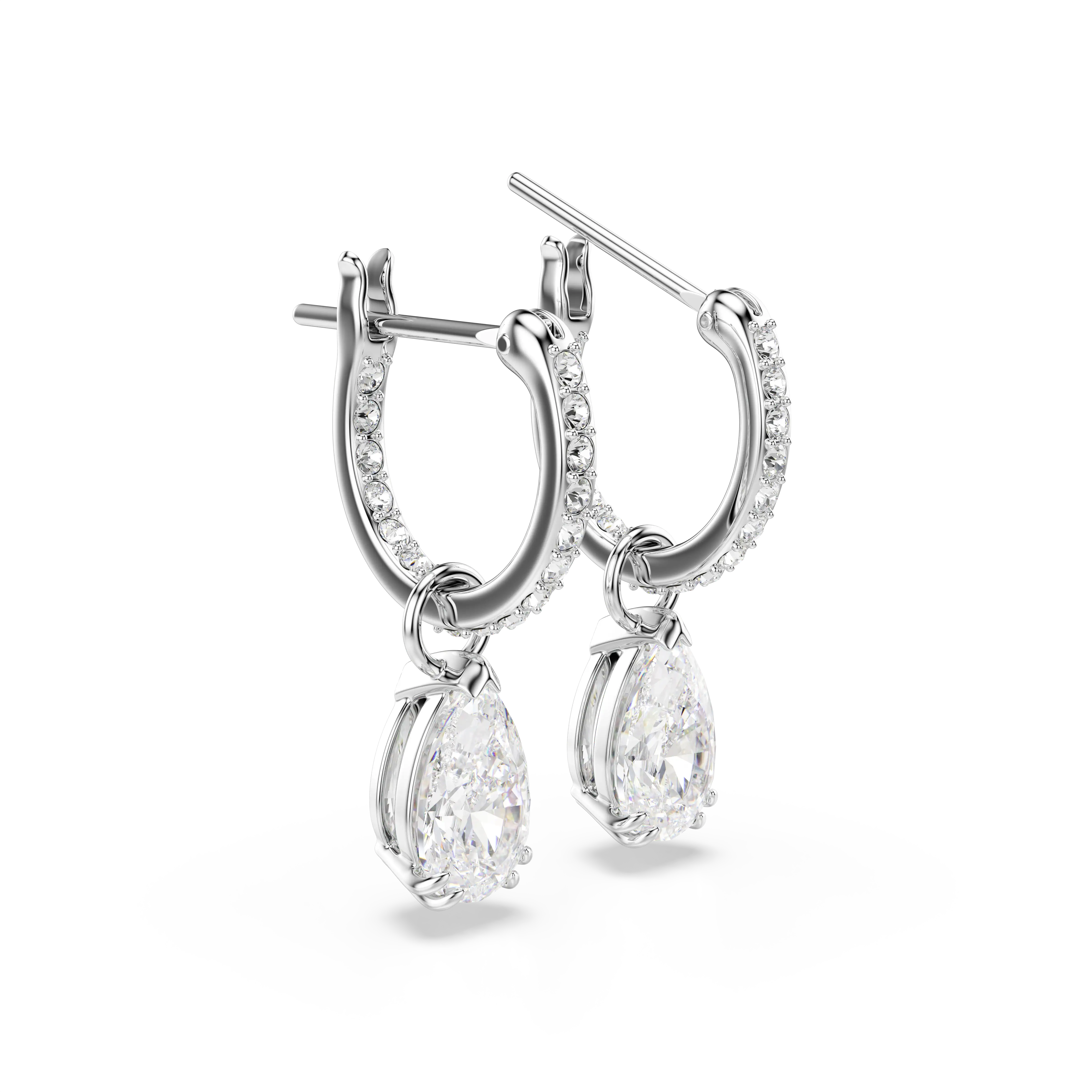 millenia-hoop-earrings-pear-cut-white-rhodium-plated-swarovski-5636716-3.webp