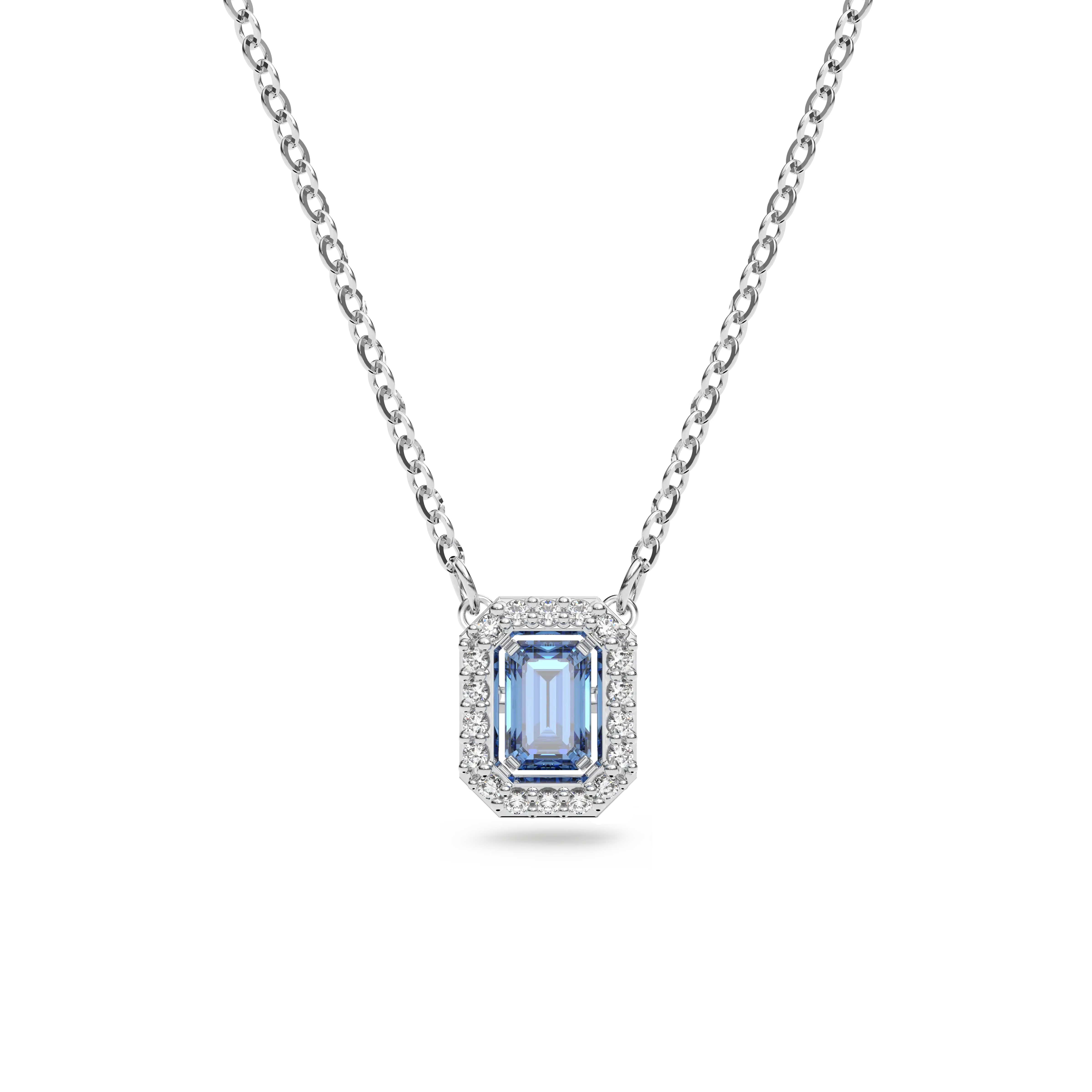 Millenia necklace Octagon cut/Blue/Rhodium plated