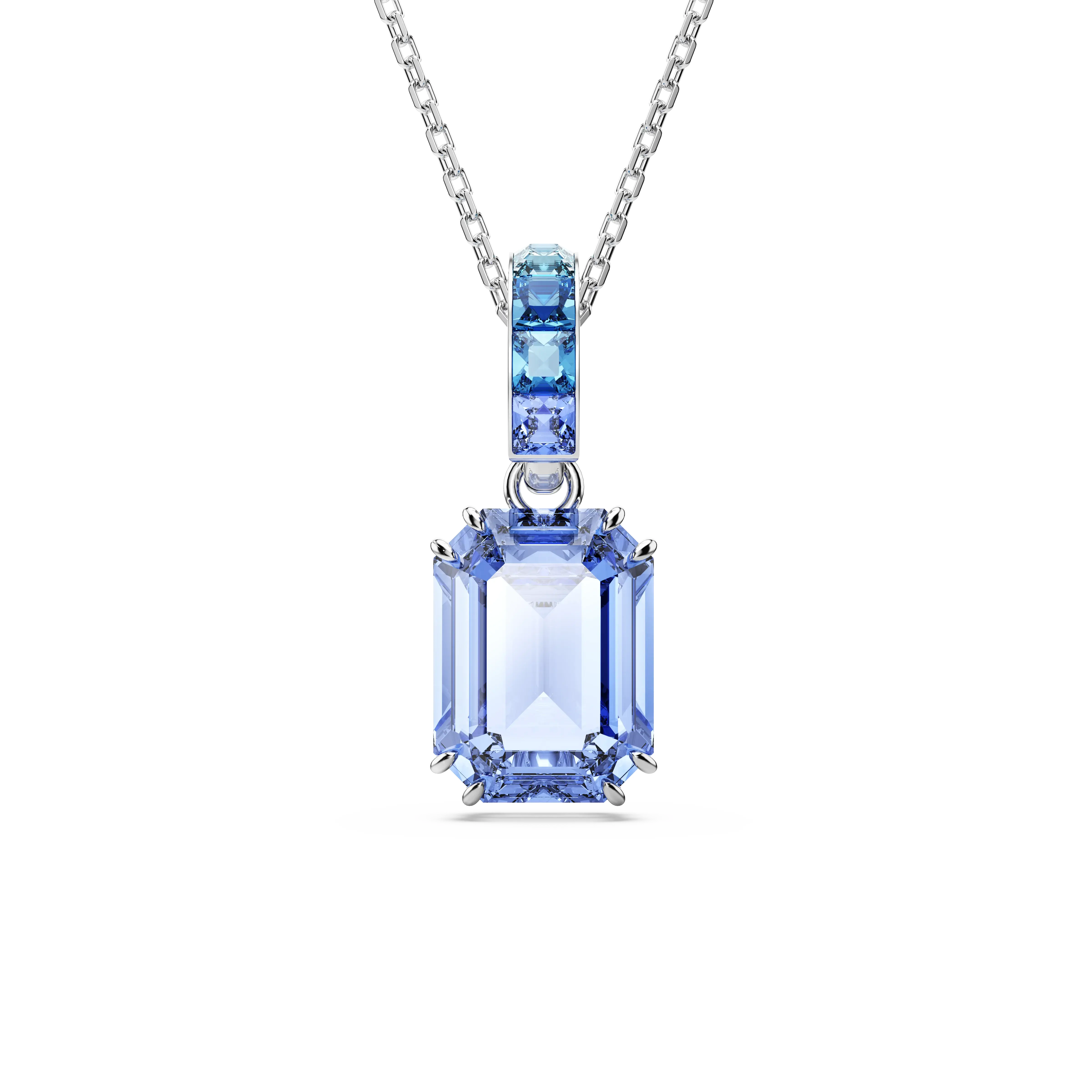 Millenia pendant Octagon cut/Blue/Rhodium plated