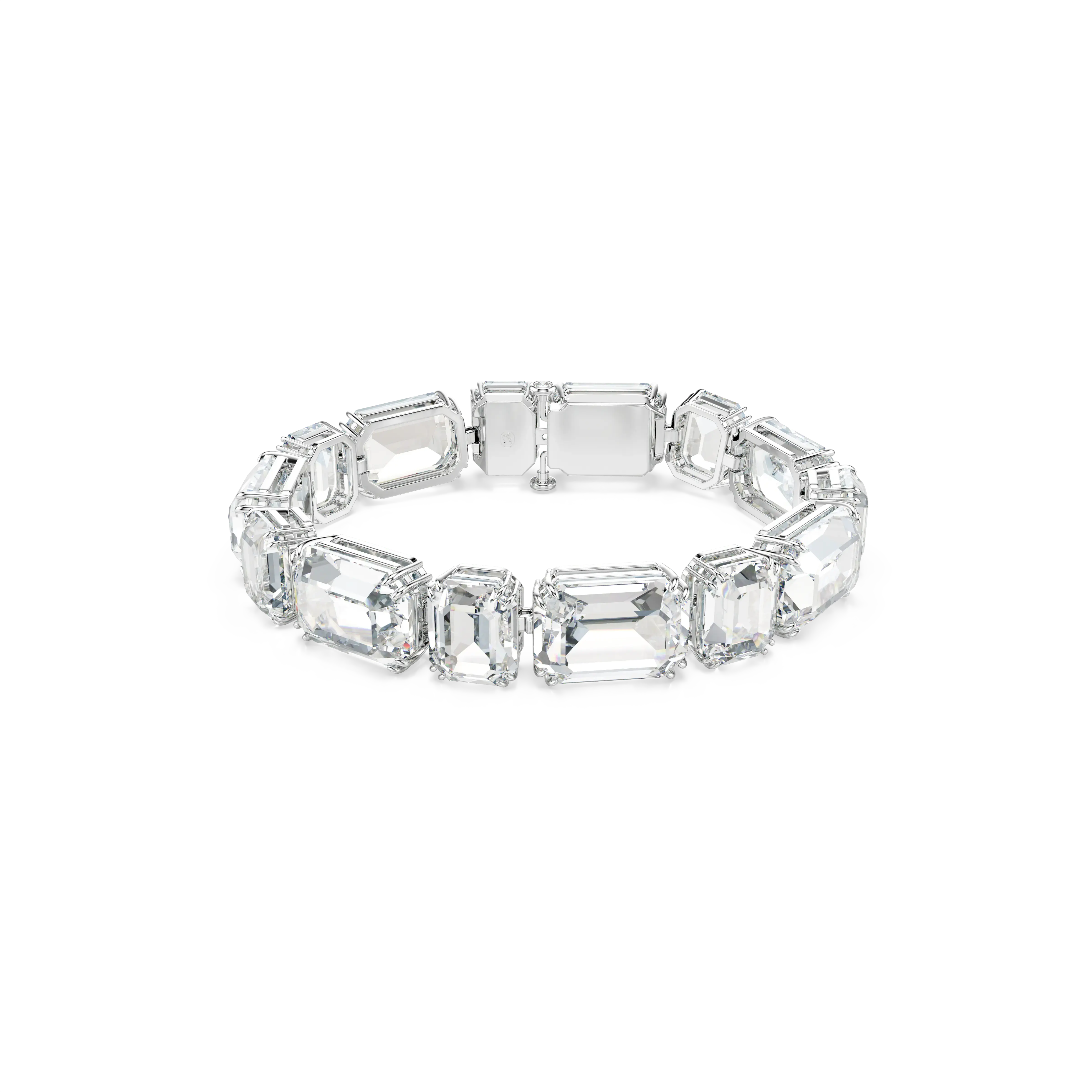 Millenia Tennis bracelet Octagon cut/White/Rhodium plated