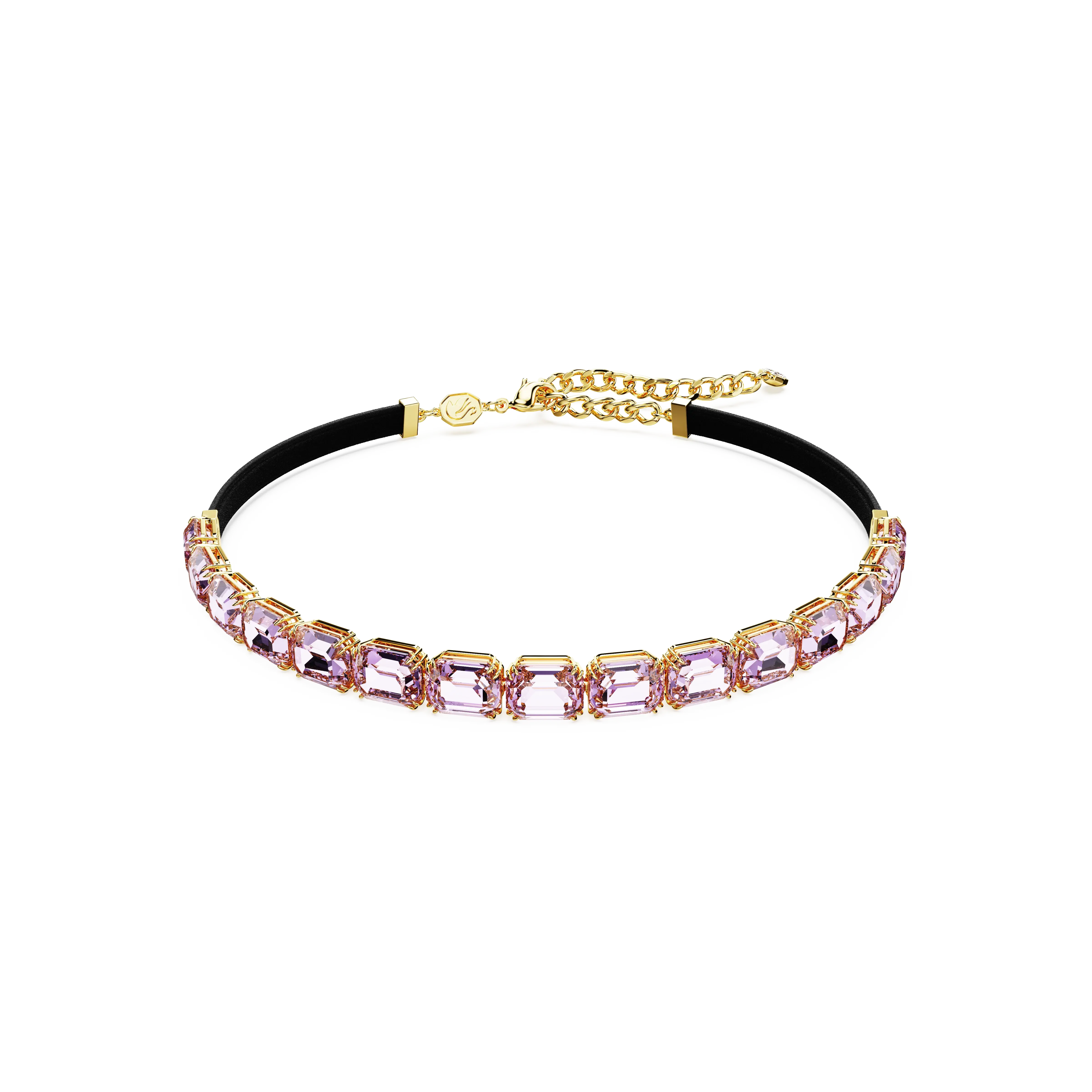 Millenia Tennis choker Octagon cut/Purple/Gold-tone plated