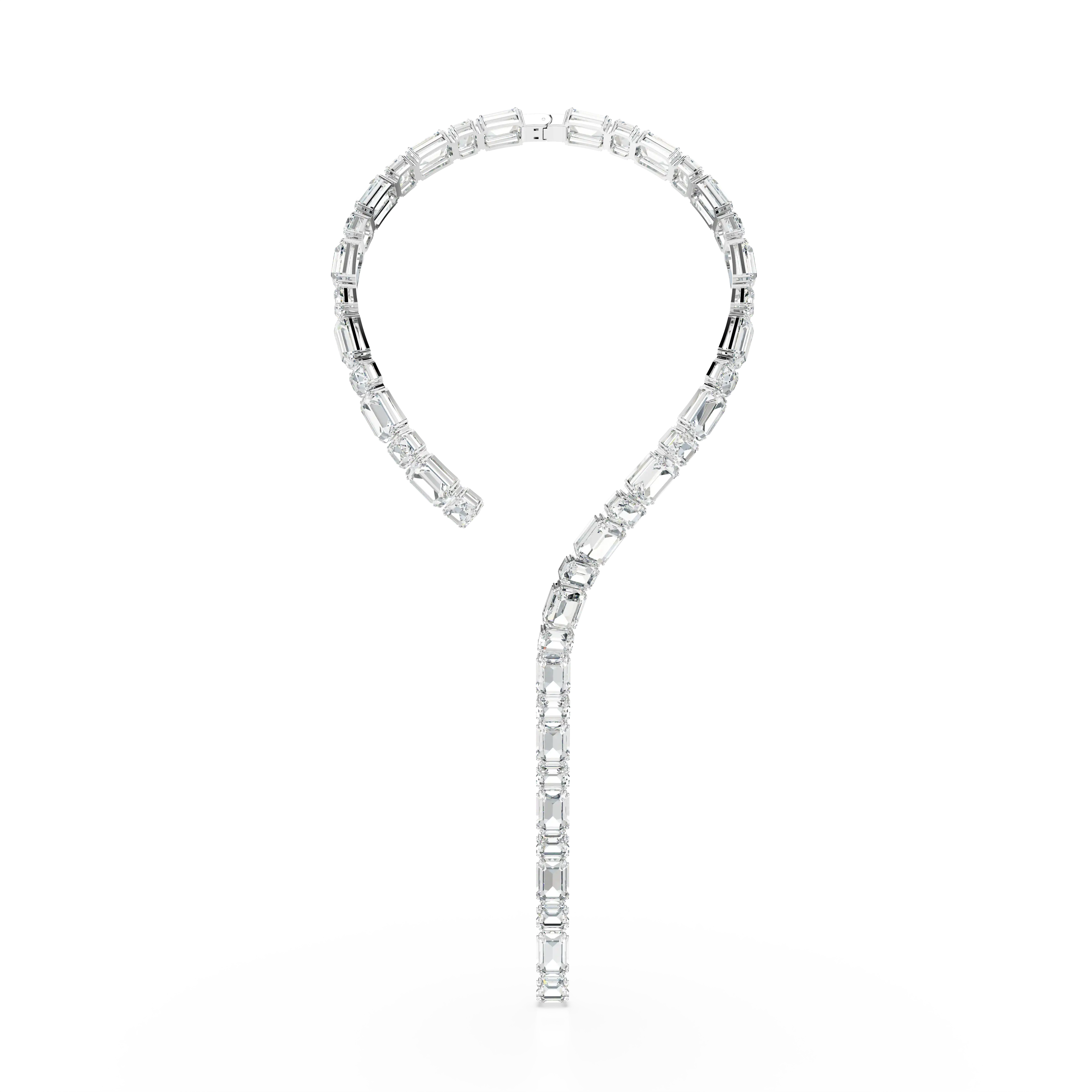 Millenia Tennis necklace Octagon cut/White/Rhodium plated