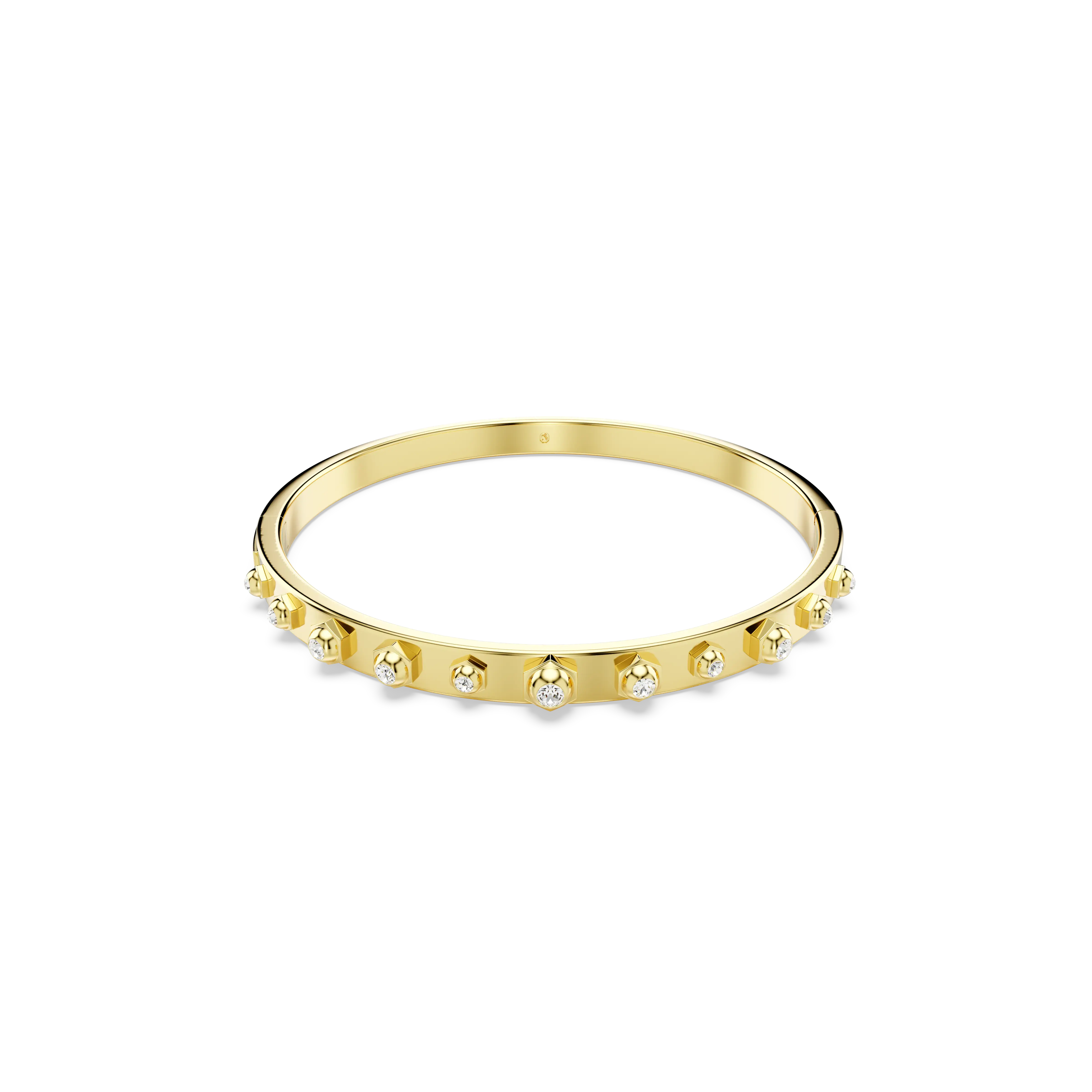 Numina bangle Mixed round cuts/White/Gold-tone plated