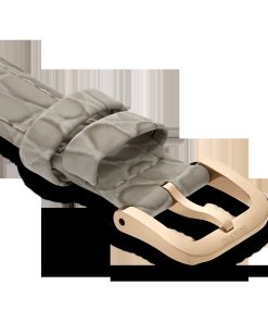 Watch strap 16 mm (0.63") width/Leather with stitching/Beige/Rose gold-tone finish