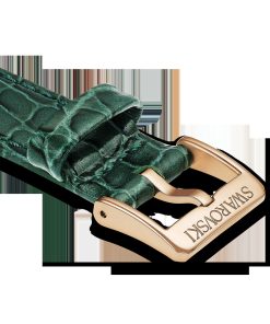 Watch strap 16 mm (0.63") width/Leather with stitching/Green