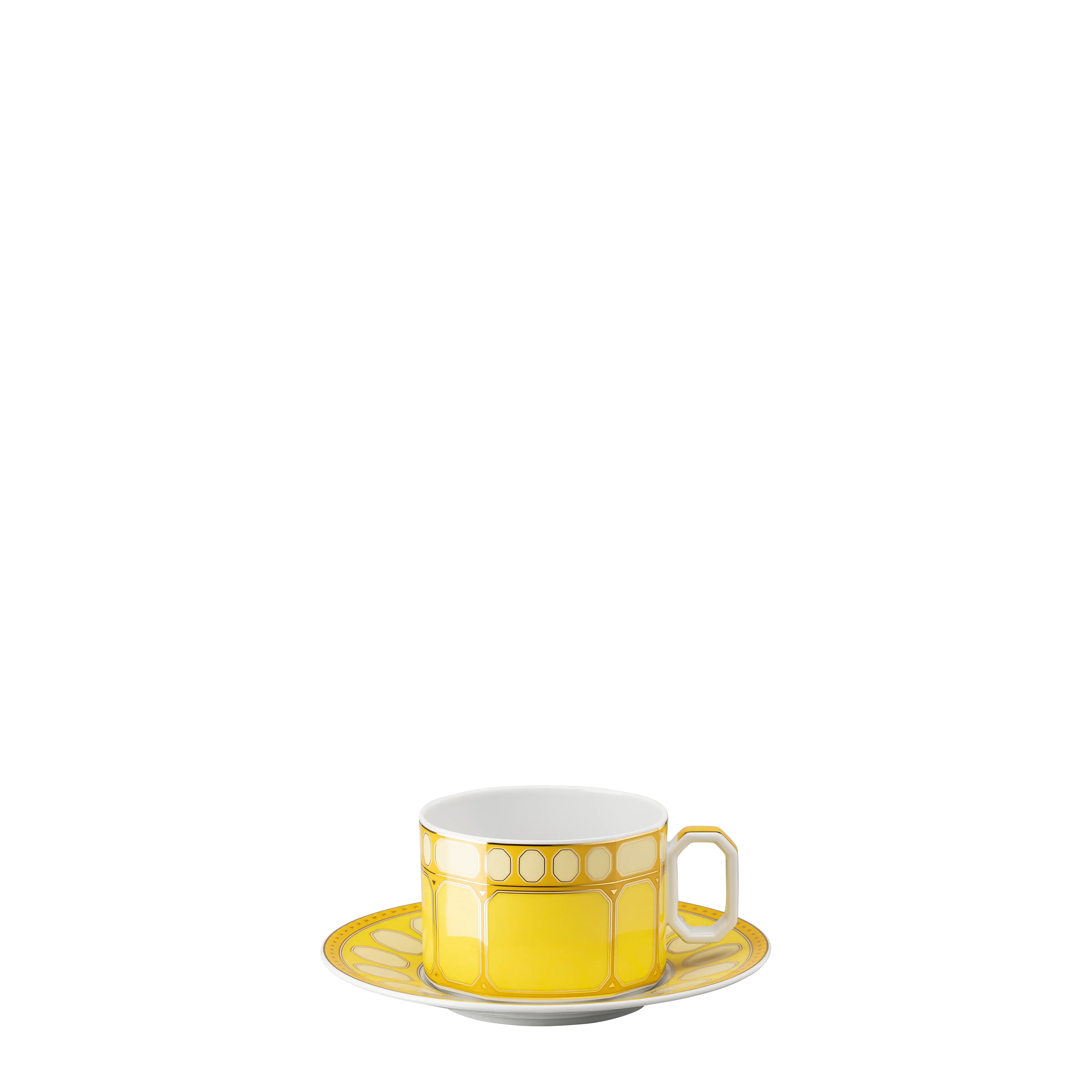 Signum teacup with saucer Porcelain/Yellow