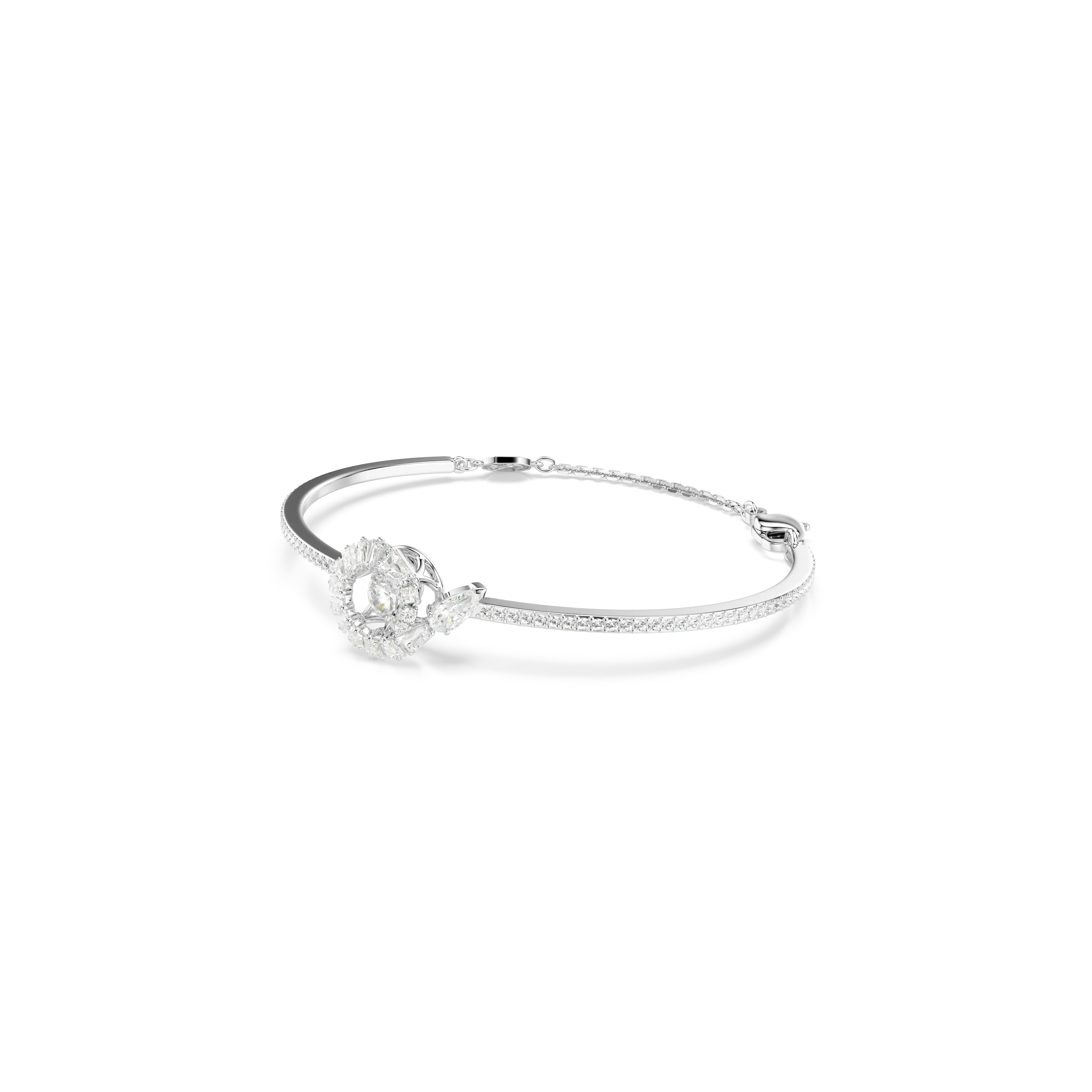 Snake bracelet Mixed cuts/Year of the Snake/White/Rhodium plated