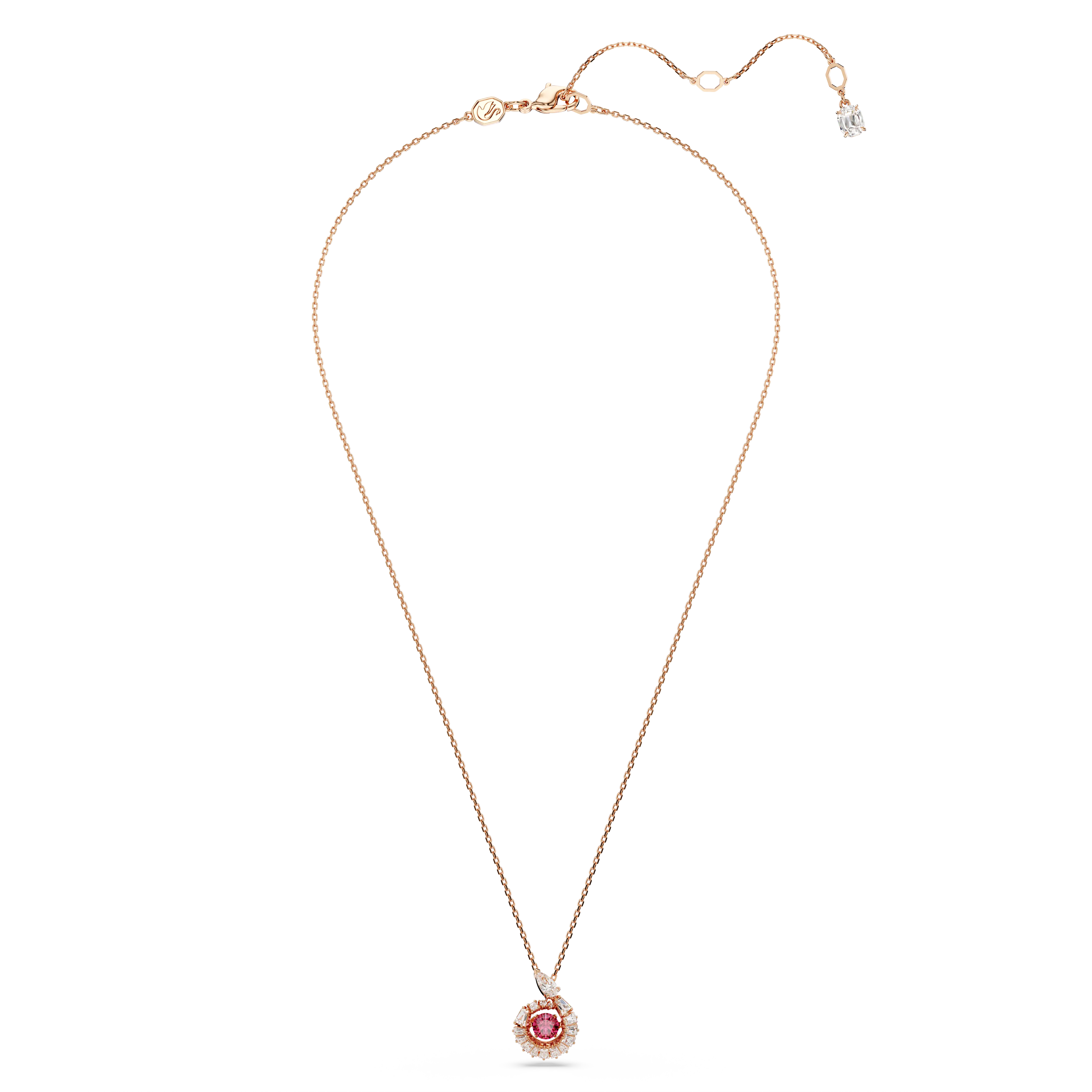 Snake pendant Mixed cuts/Year of the Snake/Red/Rose gold-tone plated