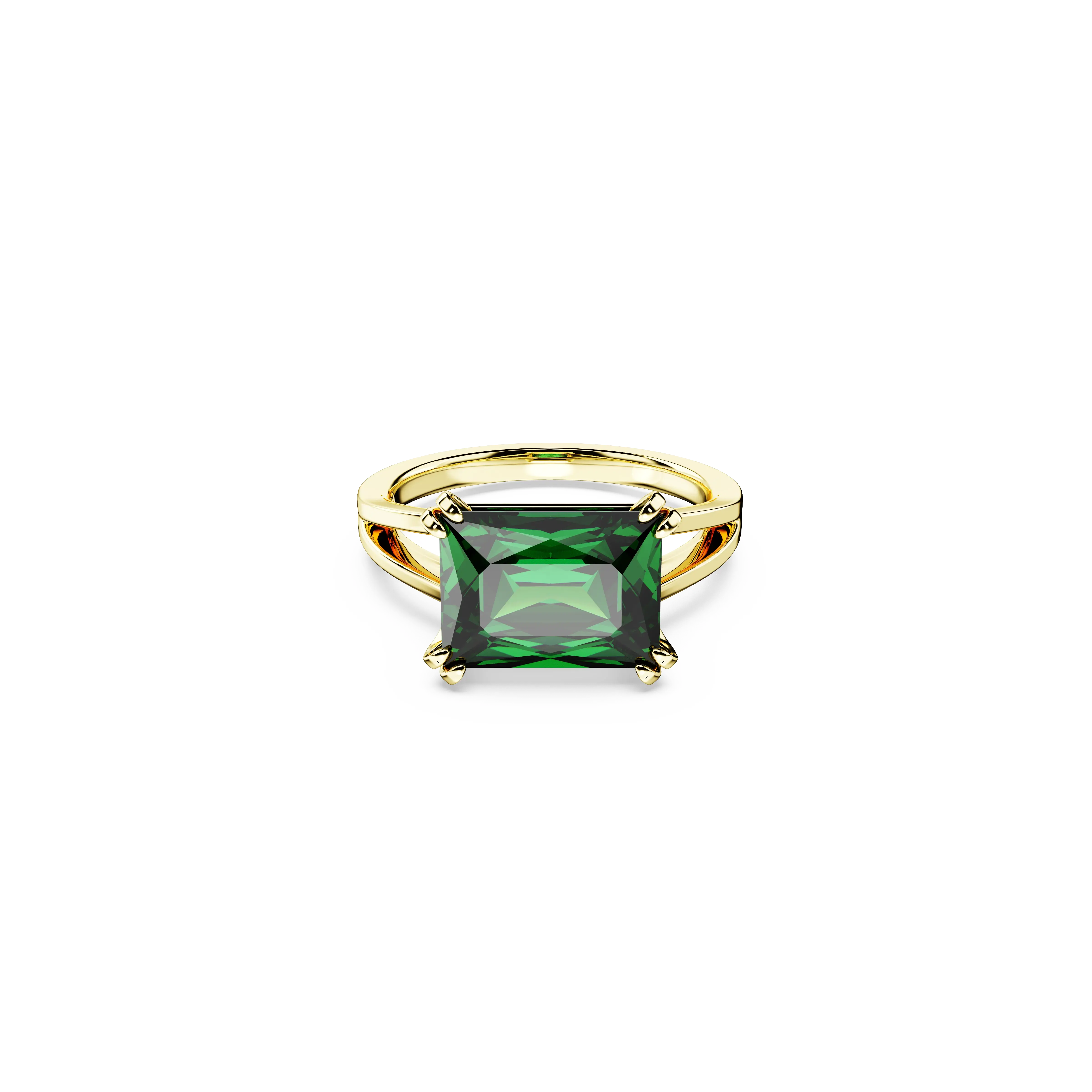 Stilla cocktail ring Rectangular cut/Green/Gold-tone plated