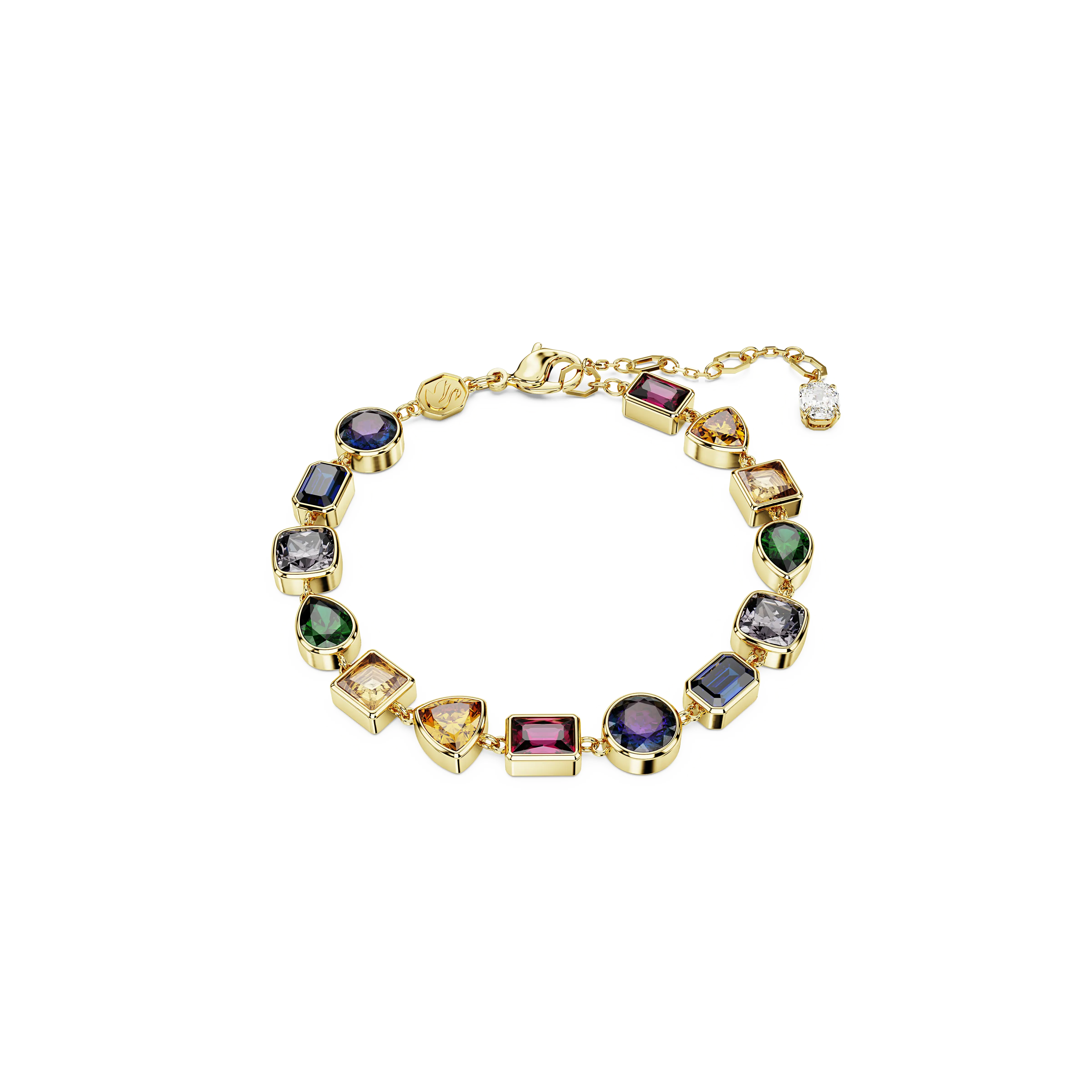 Stilla Tennis bracelet Mixed cuts/Multicolored/Gold-tone plated