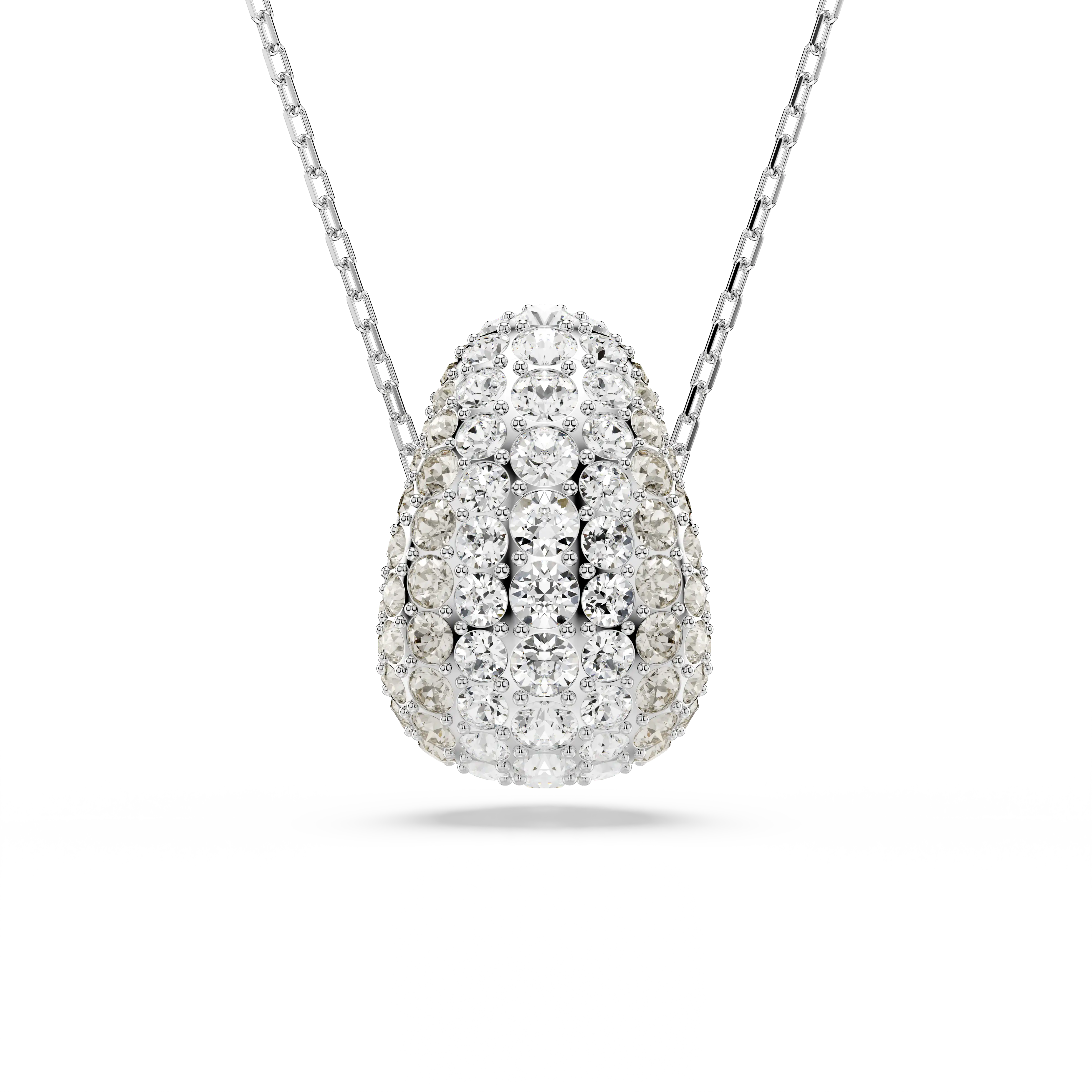 Sublima pendant Round cut/White/Rhodium plated