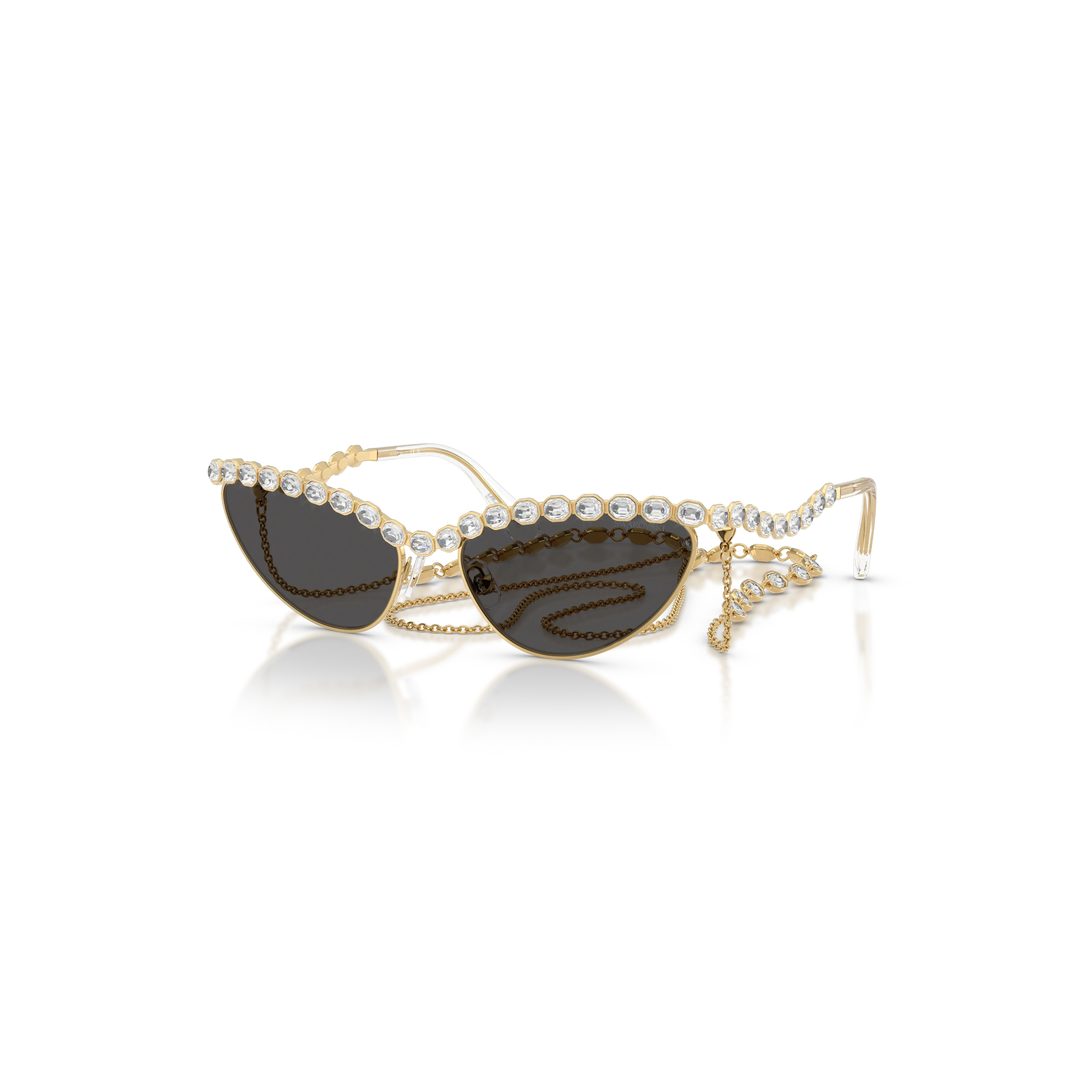 Sunglasses Cat-eye shape/Chain/Gray