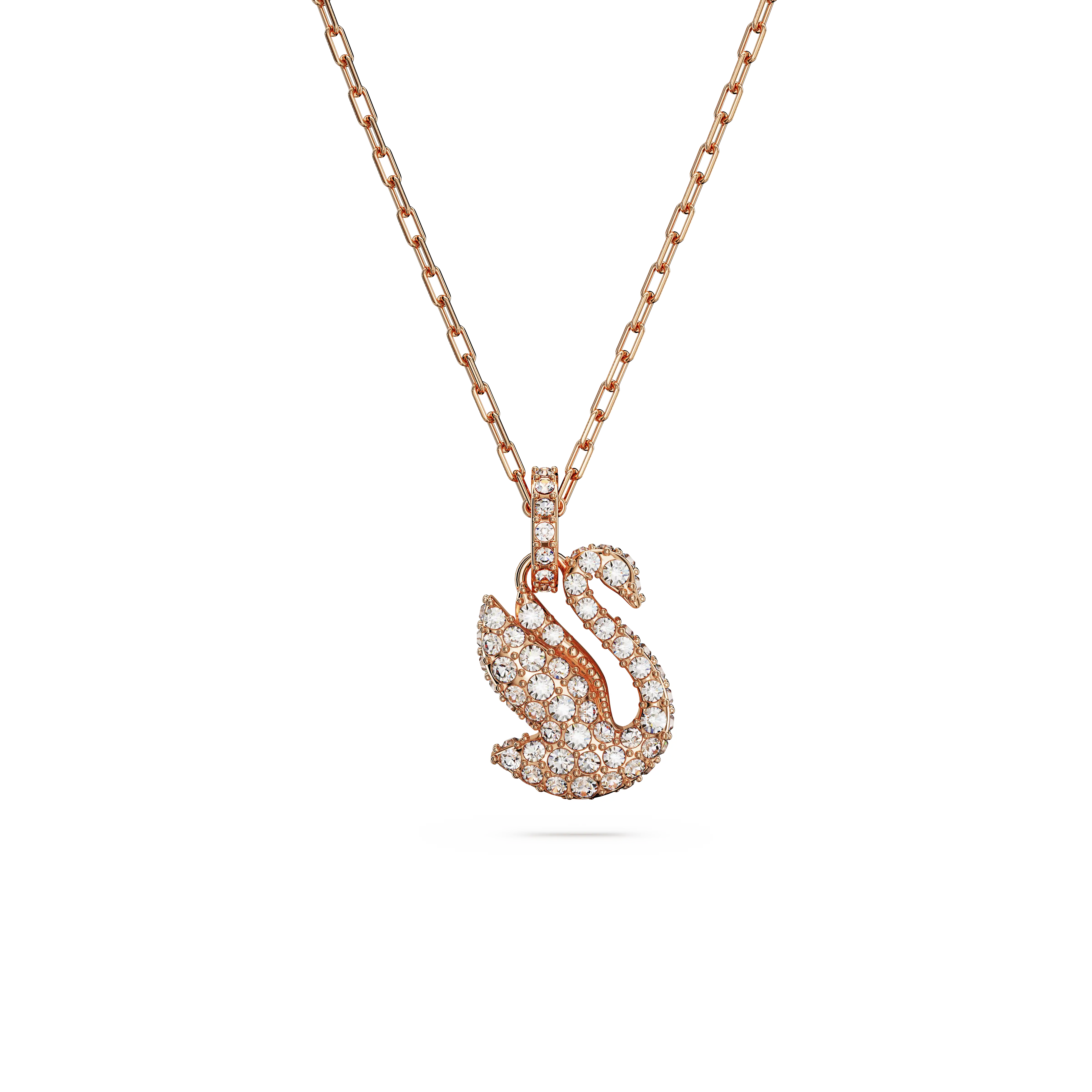 Swarovski Iconic Swan pendant Swan/Small/White/Rose gold-tone plated