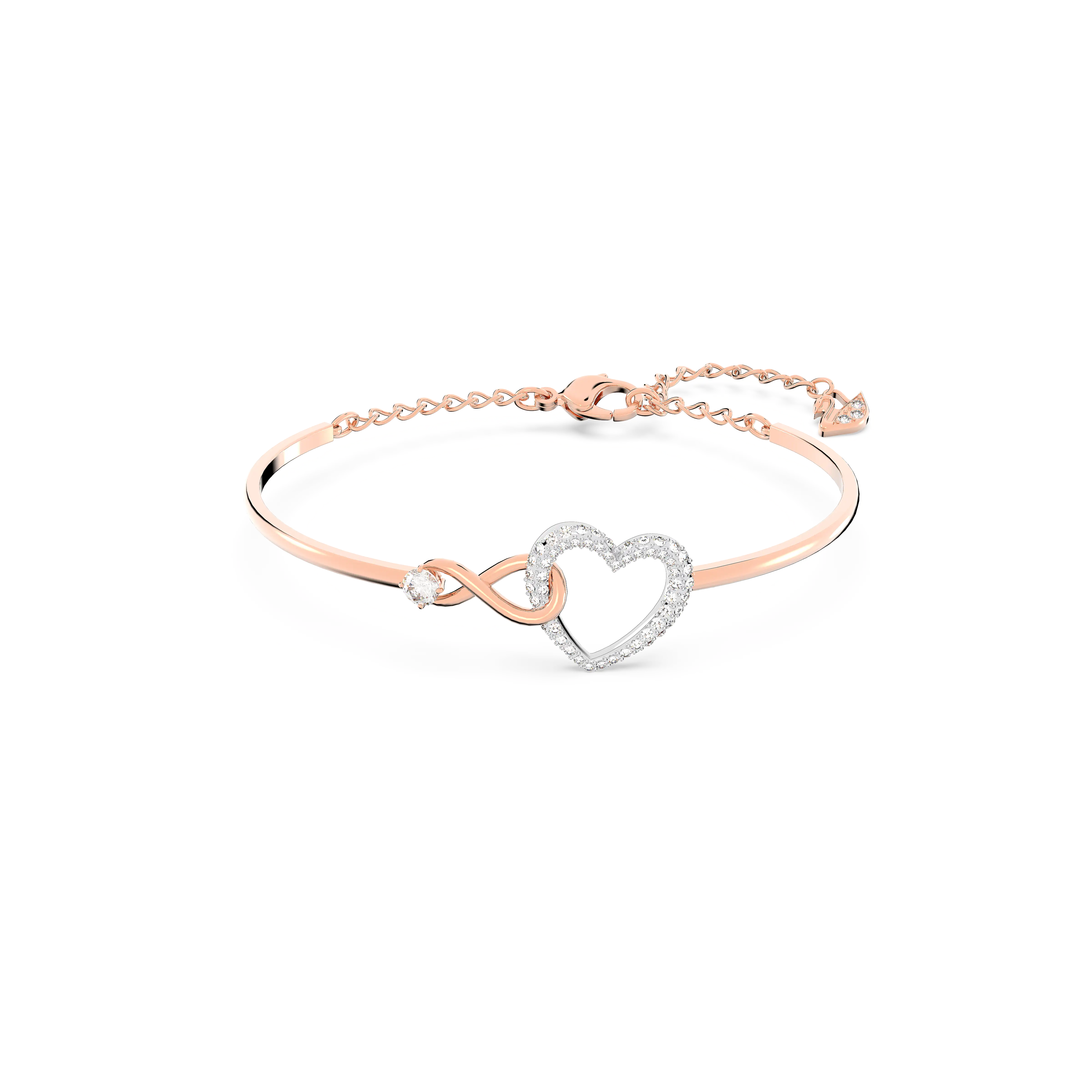 Swarovski Infinity bangle Infinity and heart/White/Mixed metal finish