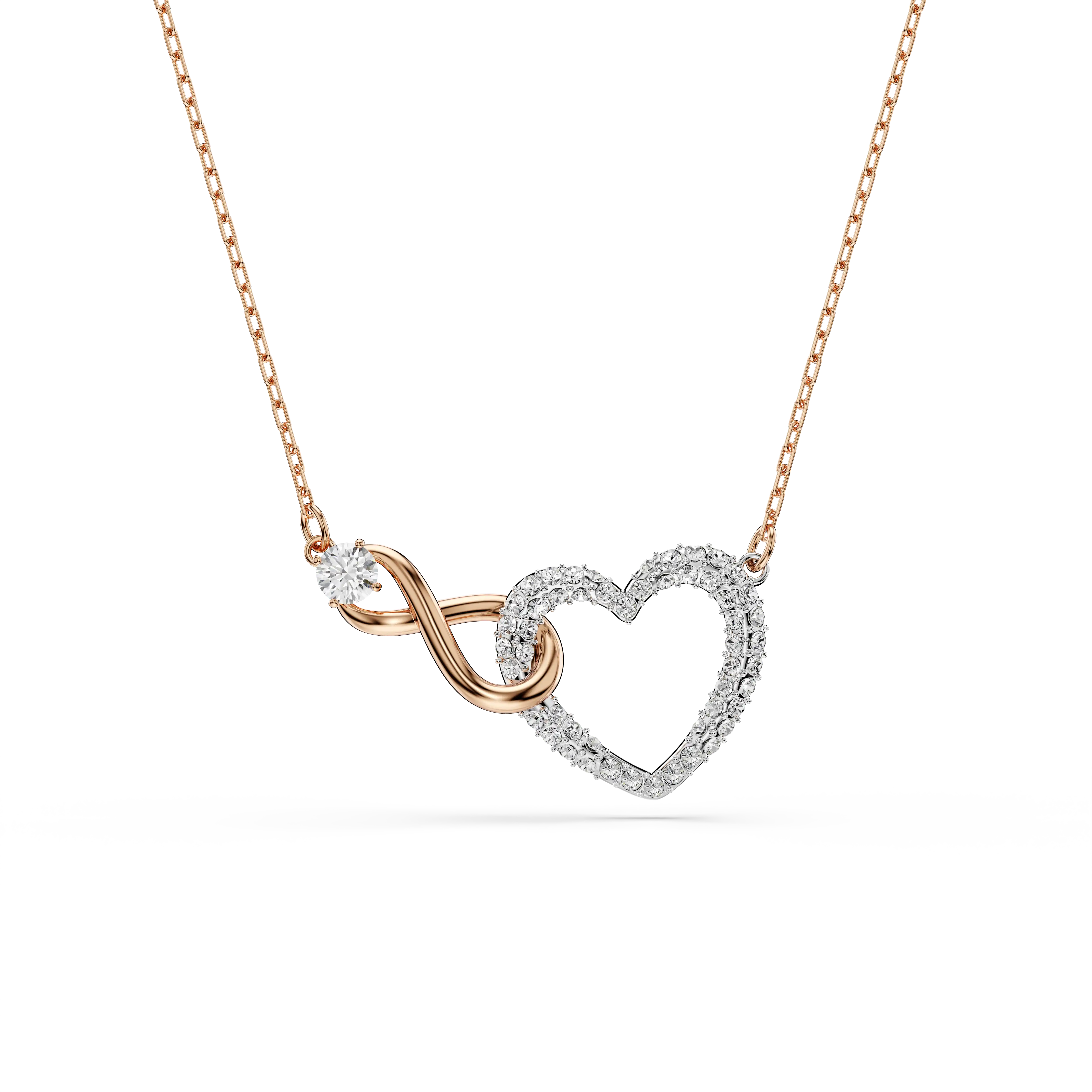 Swarovski Infinity necklace Infinity and heart/White/Mixed metal finish
