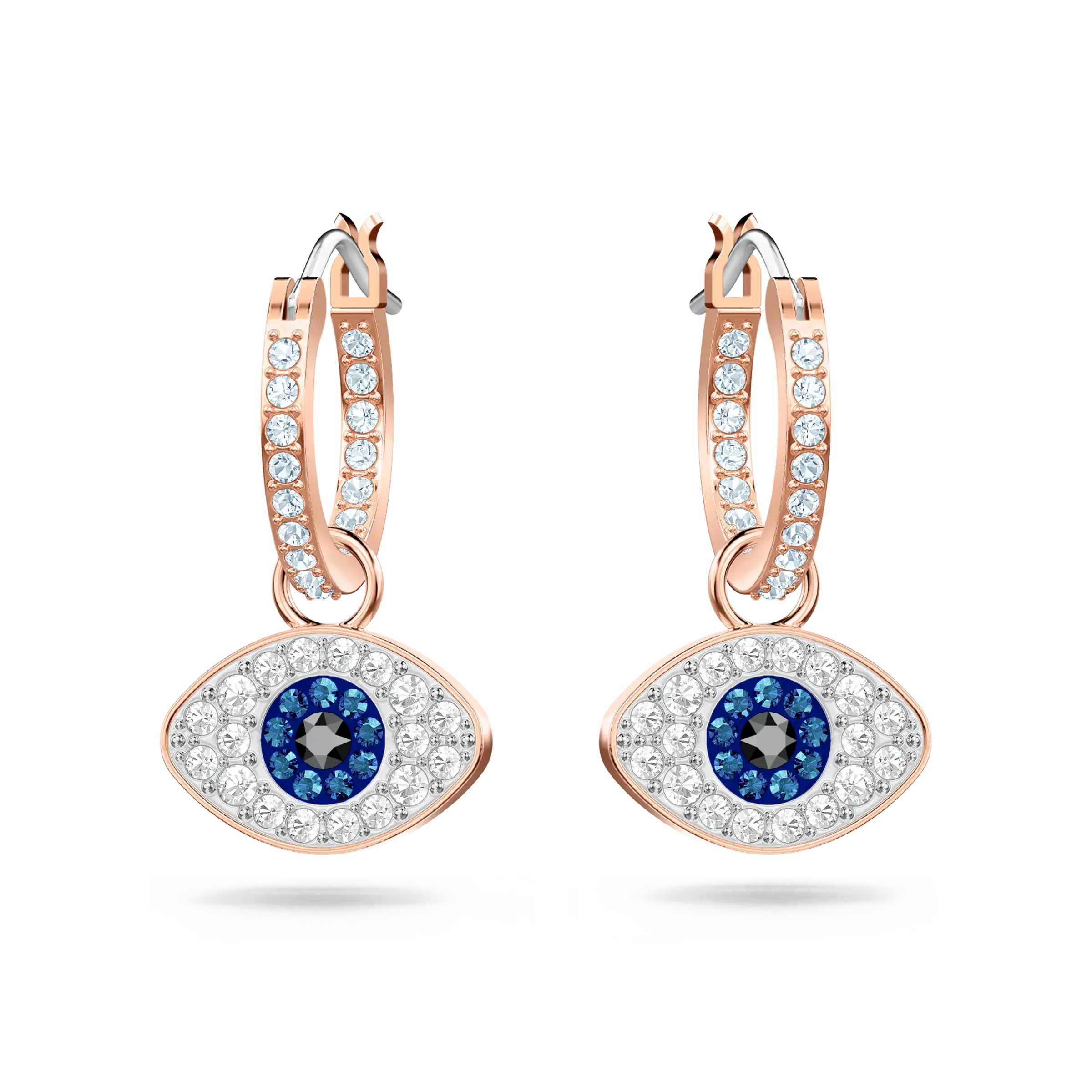 Symbolica hoop earrings Evil eye/Blue/Rose gold-tone plated