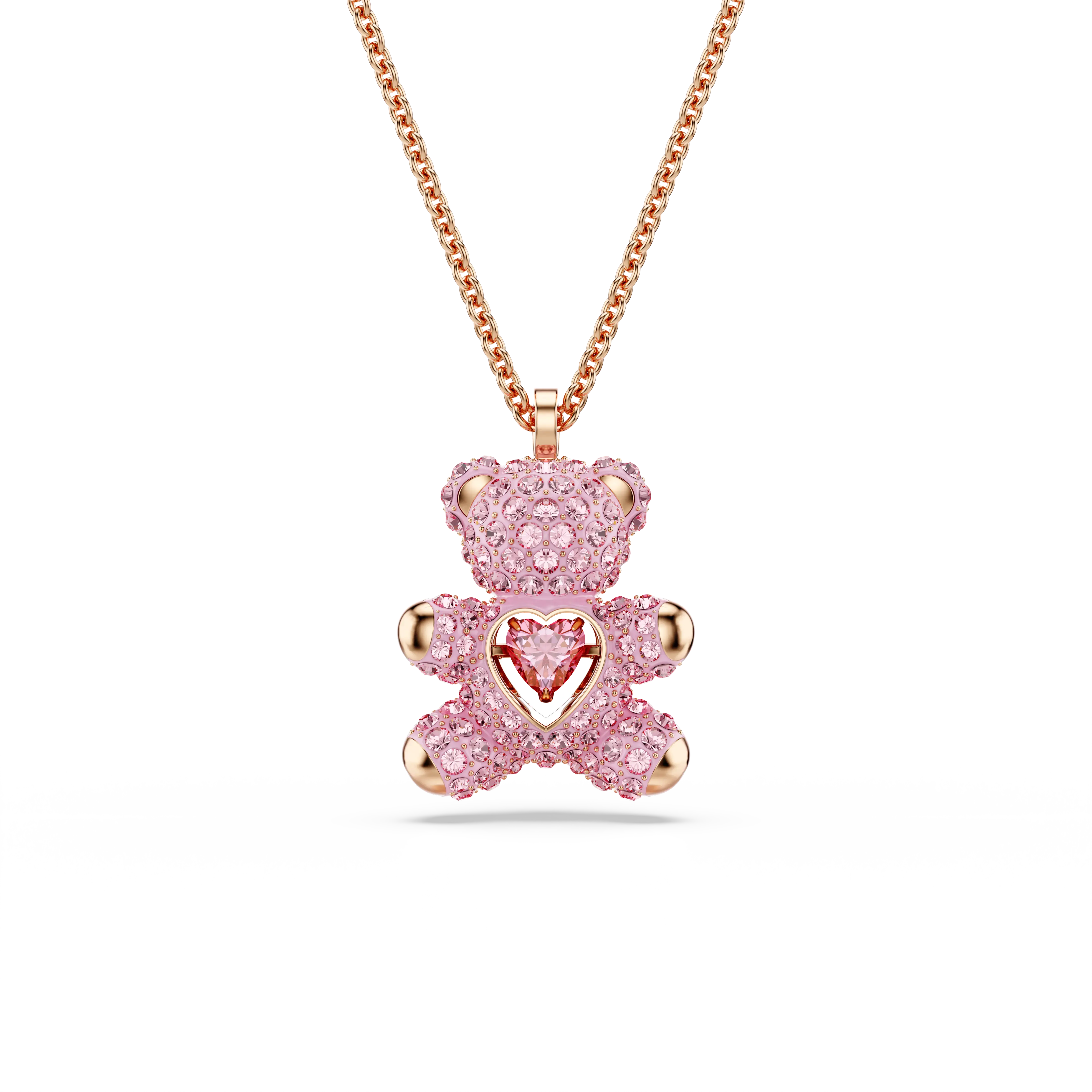 Teddy pendant Bear/Pink/Rose gold-tone plated