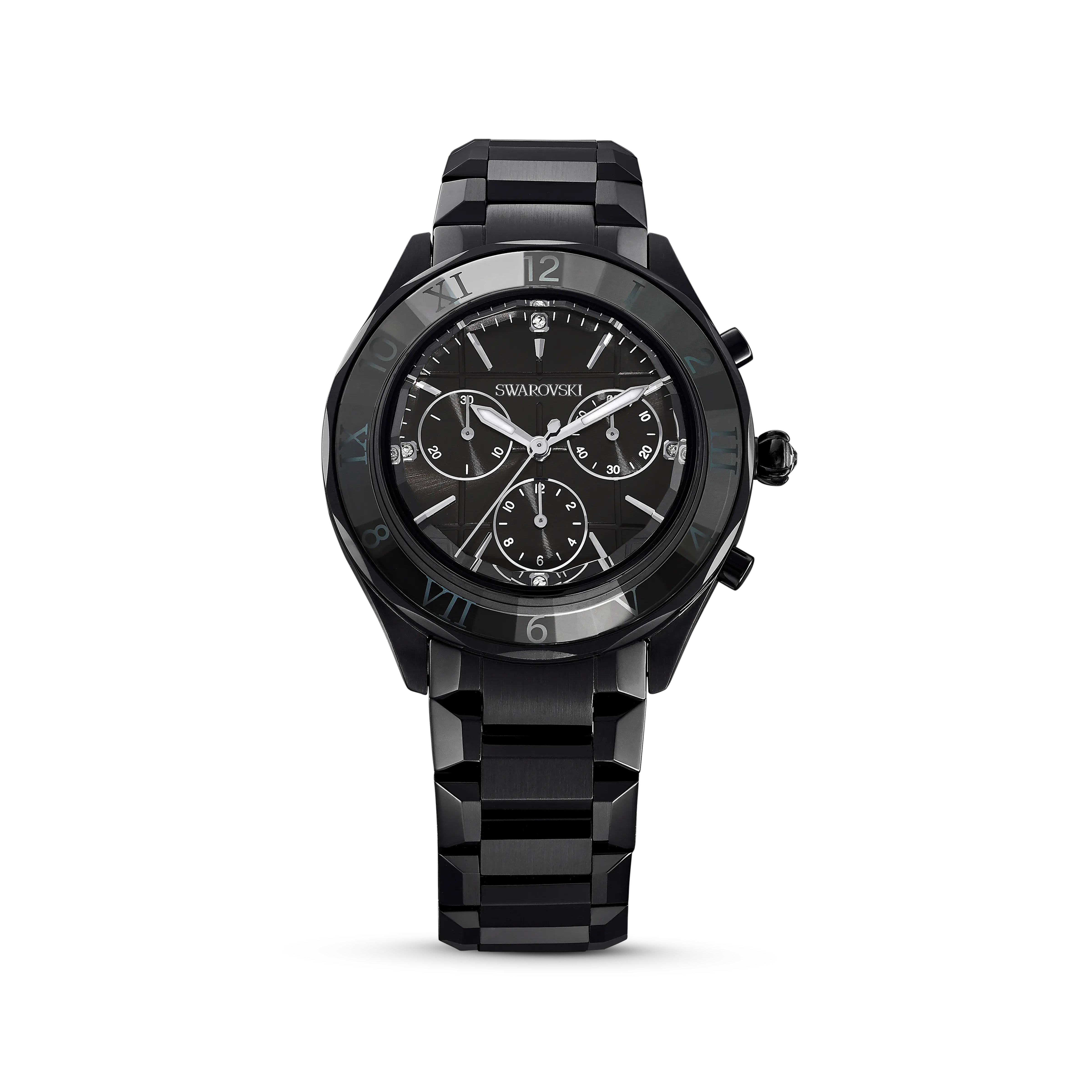 Watch 39mm/Swiss Made/Metal bracelet/Black/Black finish