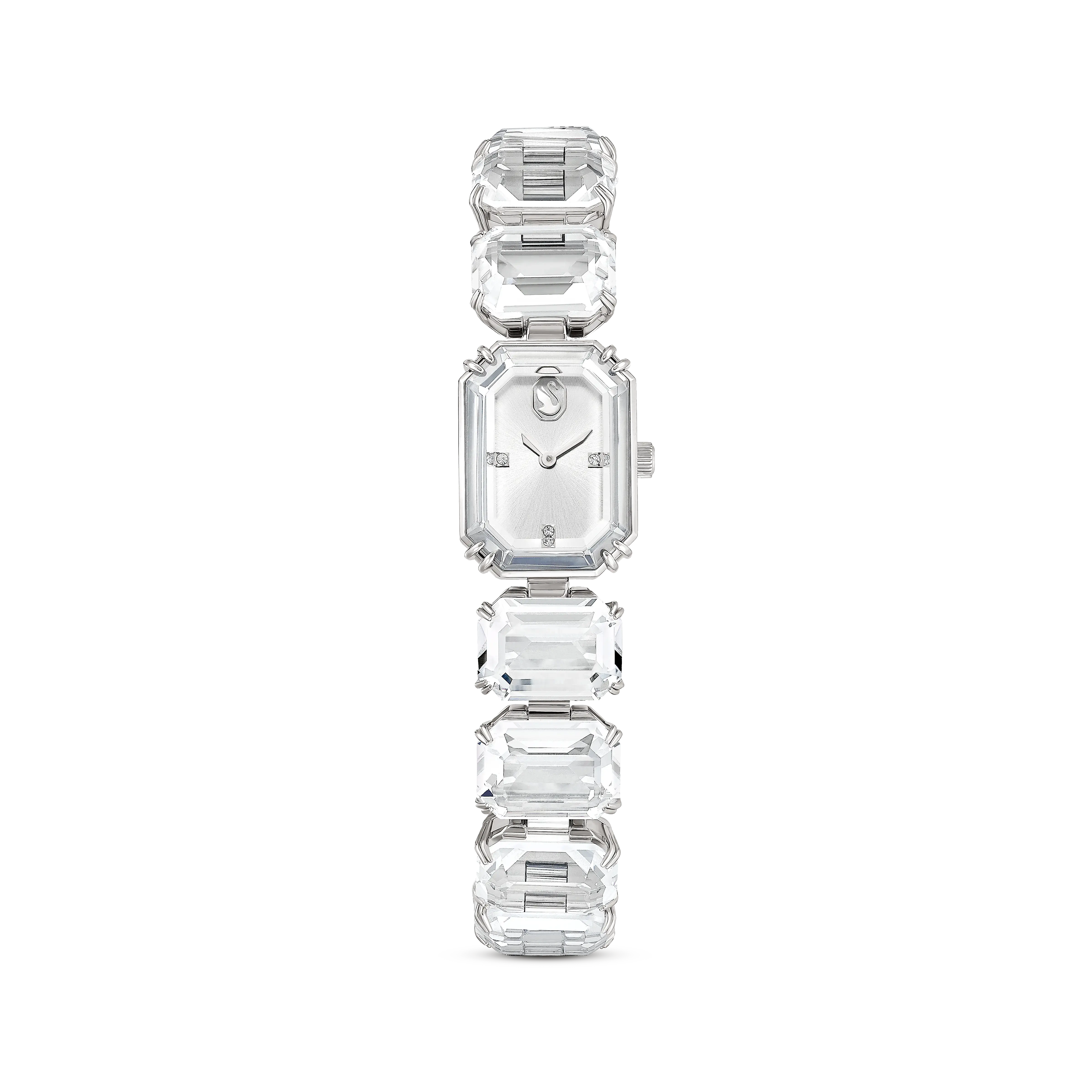 Watch Octagon cut bracelet/White/Stainless steel